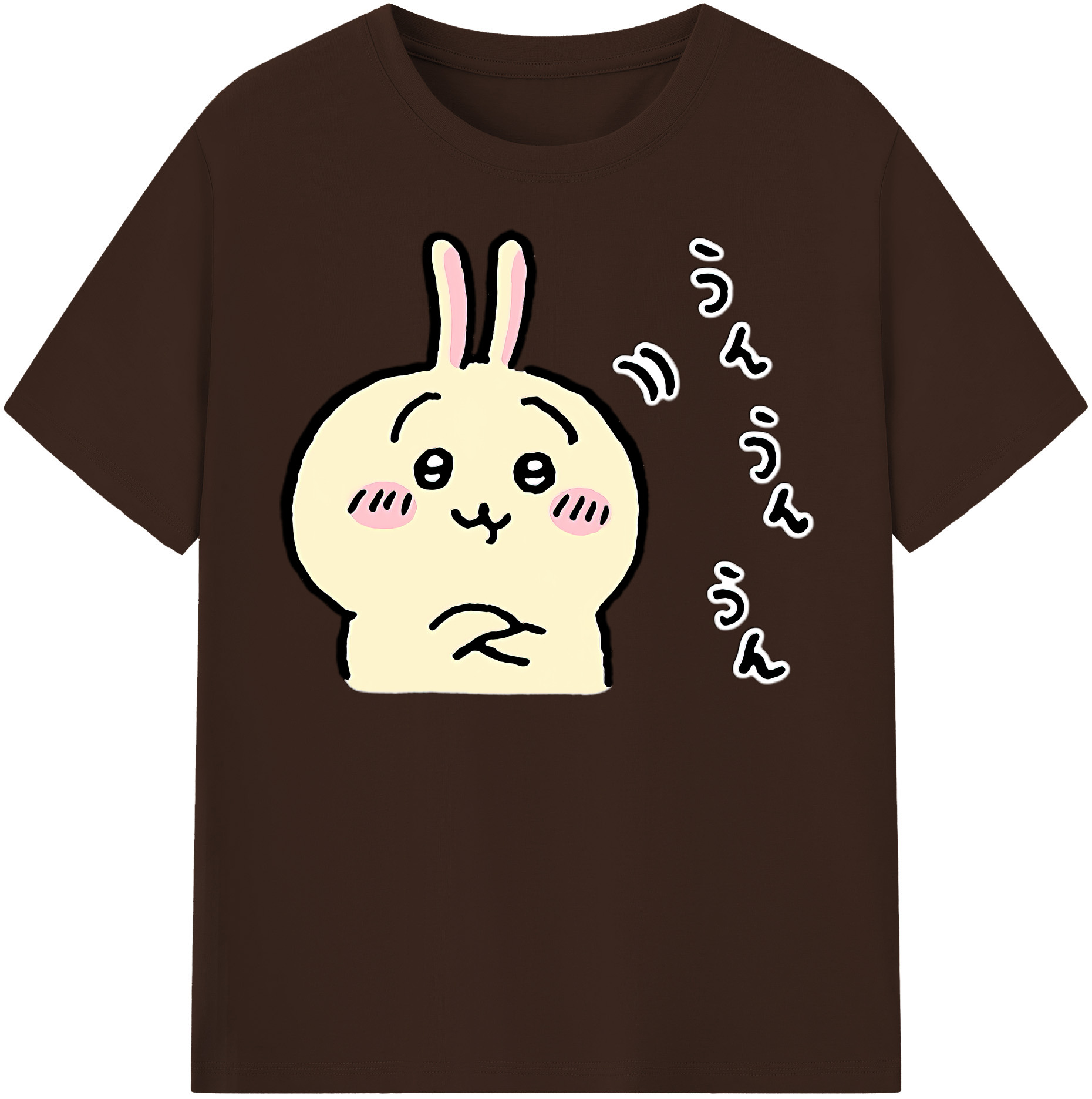（画像用） ちいかわ うさぎ Chii-kawa usagi 綿100％半袖Tシャツ（フロントプリント）