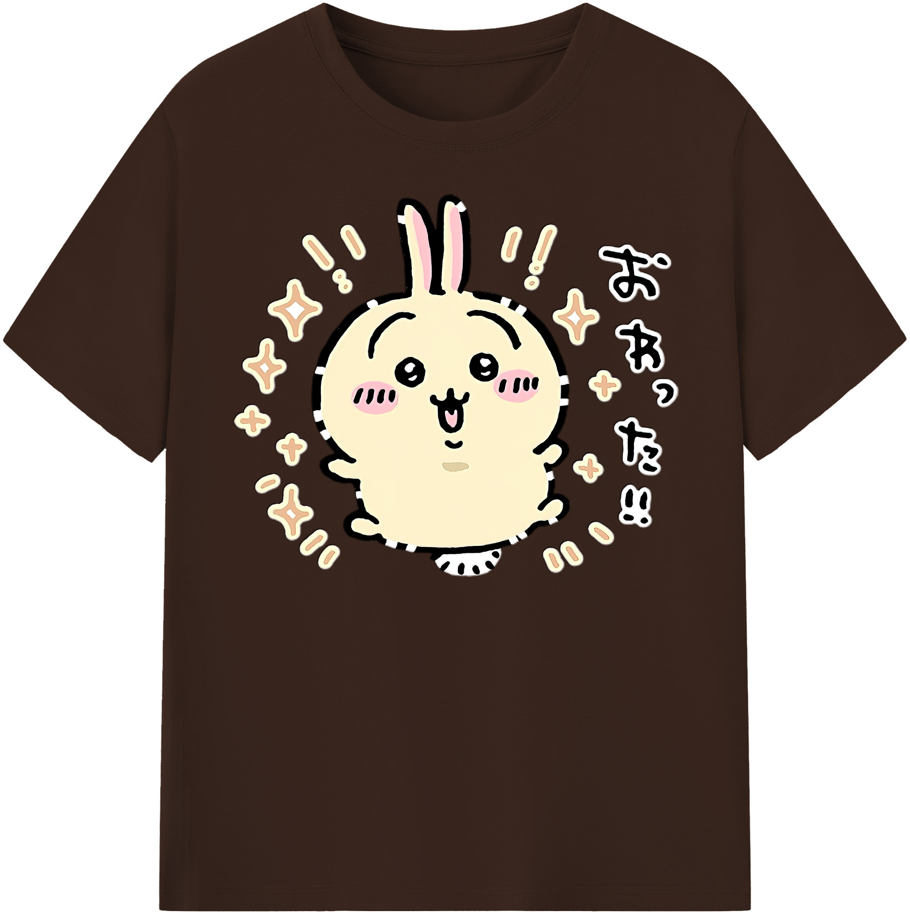 （画像用） ちいかわ うさぎ Chii-kawa usagi 綿100％半袖Tシャツ（フロントプリント）