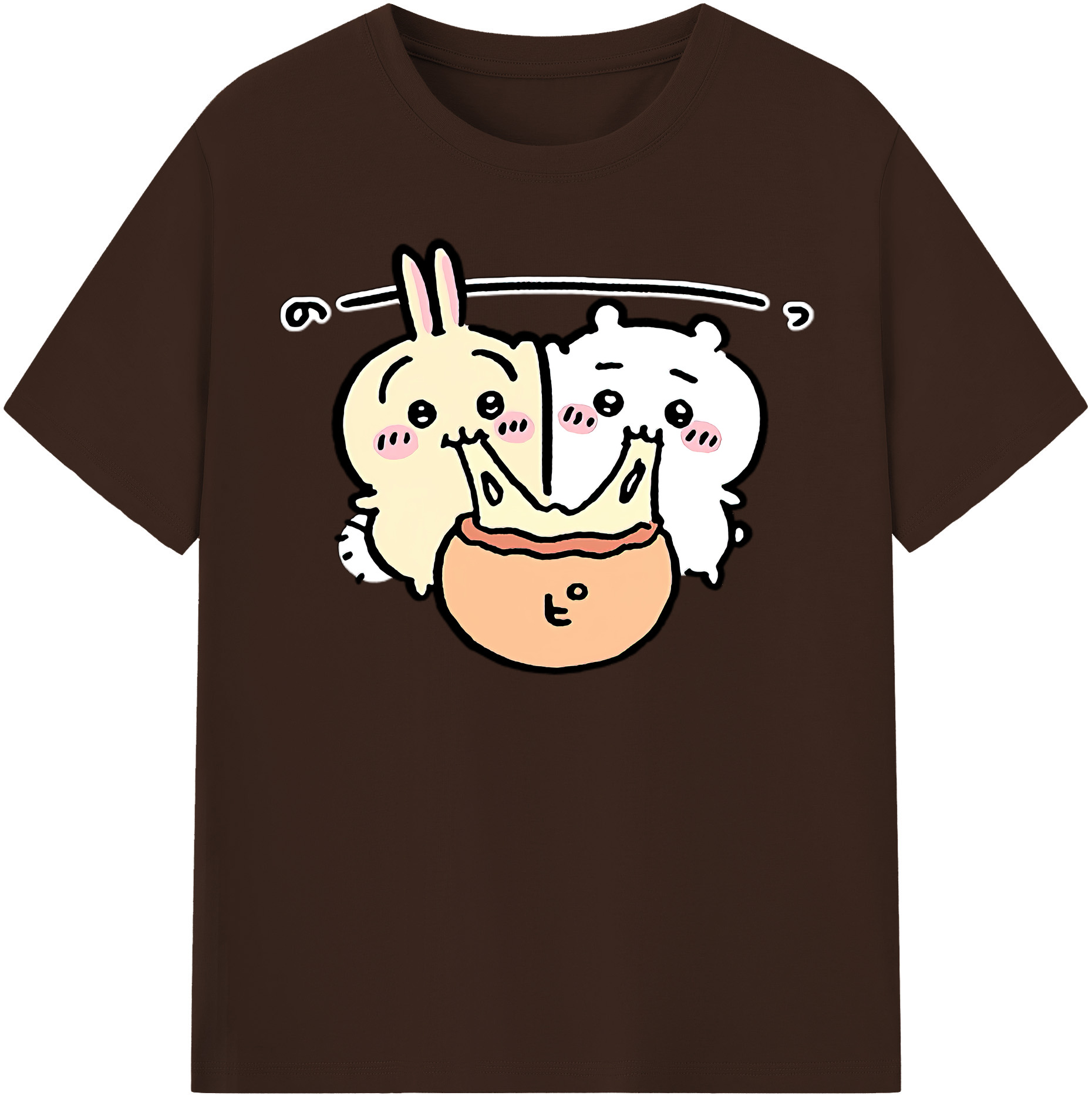 （画像用） ちいかわ うさぎ Chii-kawa usagi 綿100％半袖Tシャツ（フロントプリント）