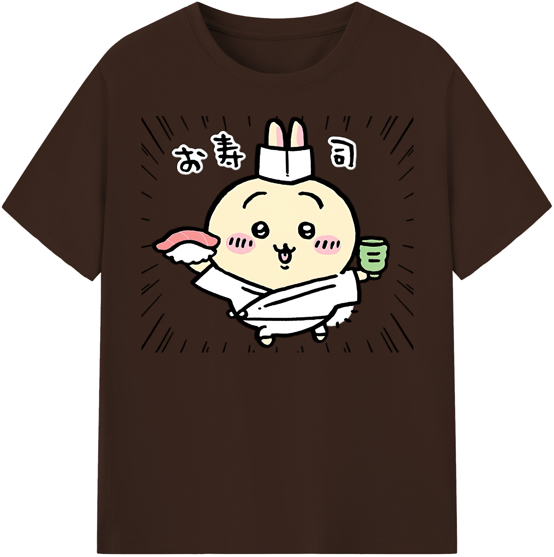 （画像用） ちいかわ うさぎ Chii-kawa usagi 綿100％半袖Tシャツ（フロントプリント）