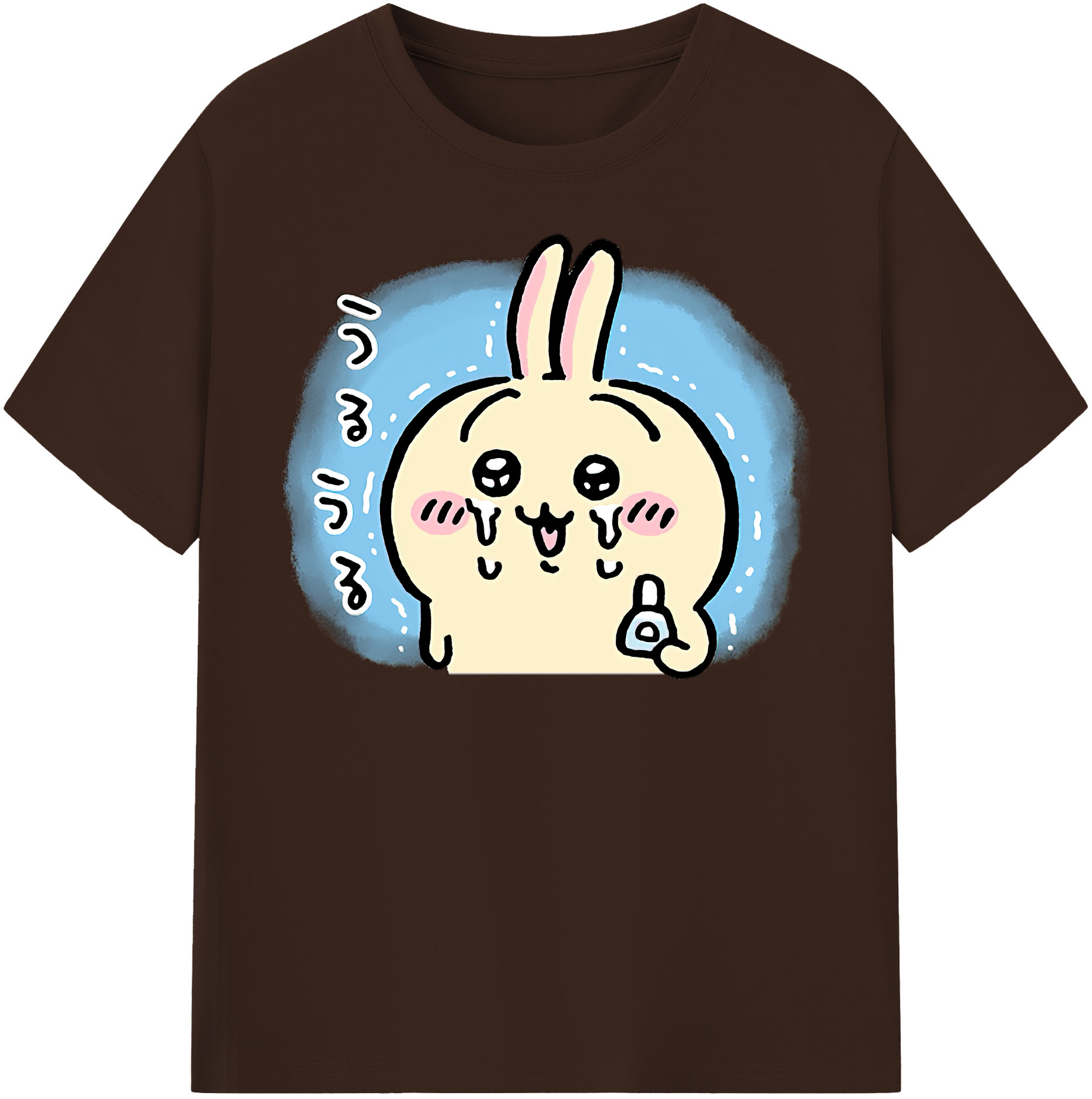 （画像用） ちいかわ うさぎ Chii-kawa usagi 綿100％半袖Tシャツ（フロントプリント）