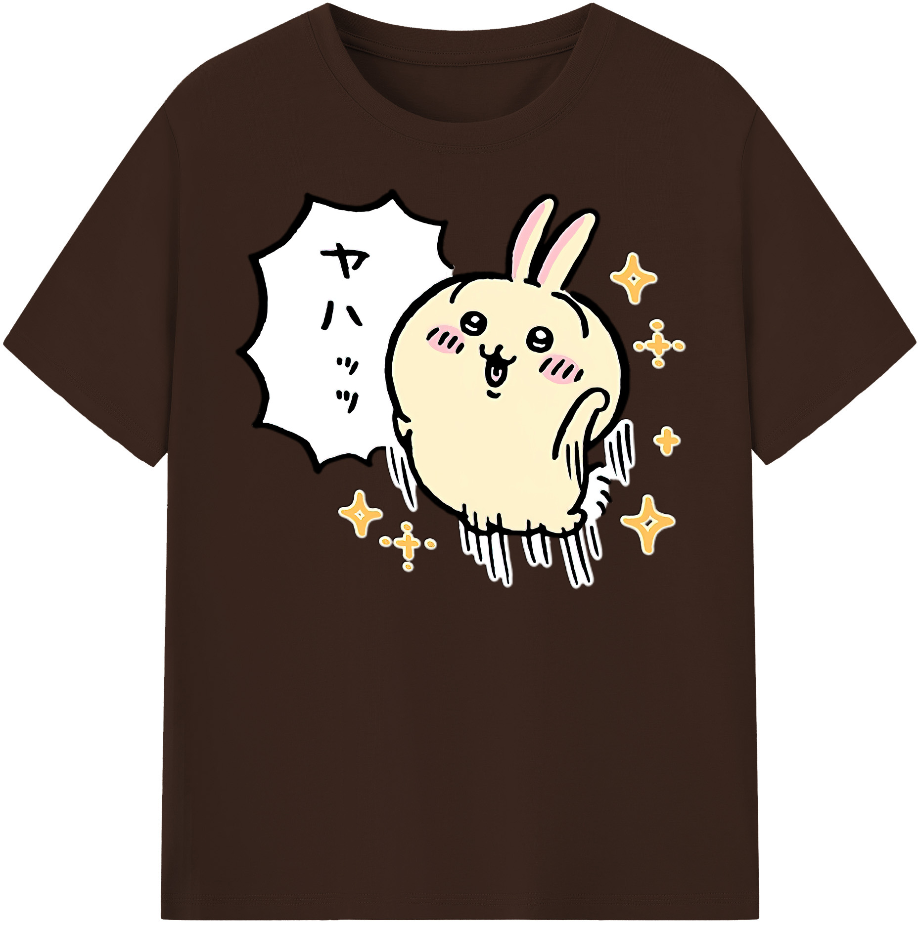 （画像用） ちいかわ うさぎ Chii-kawa usagi 綿100％半袖Tシャツ（フロントプリント）