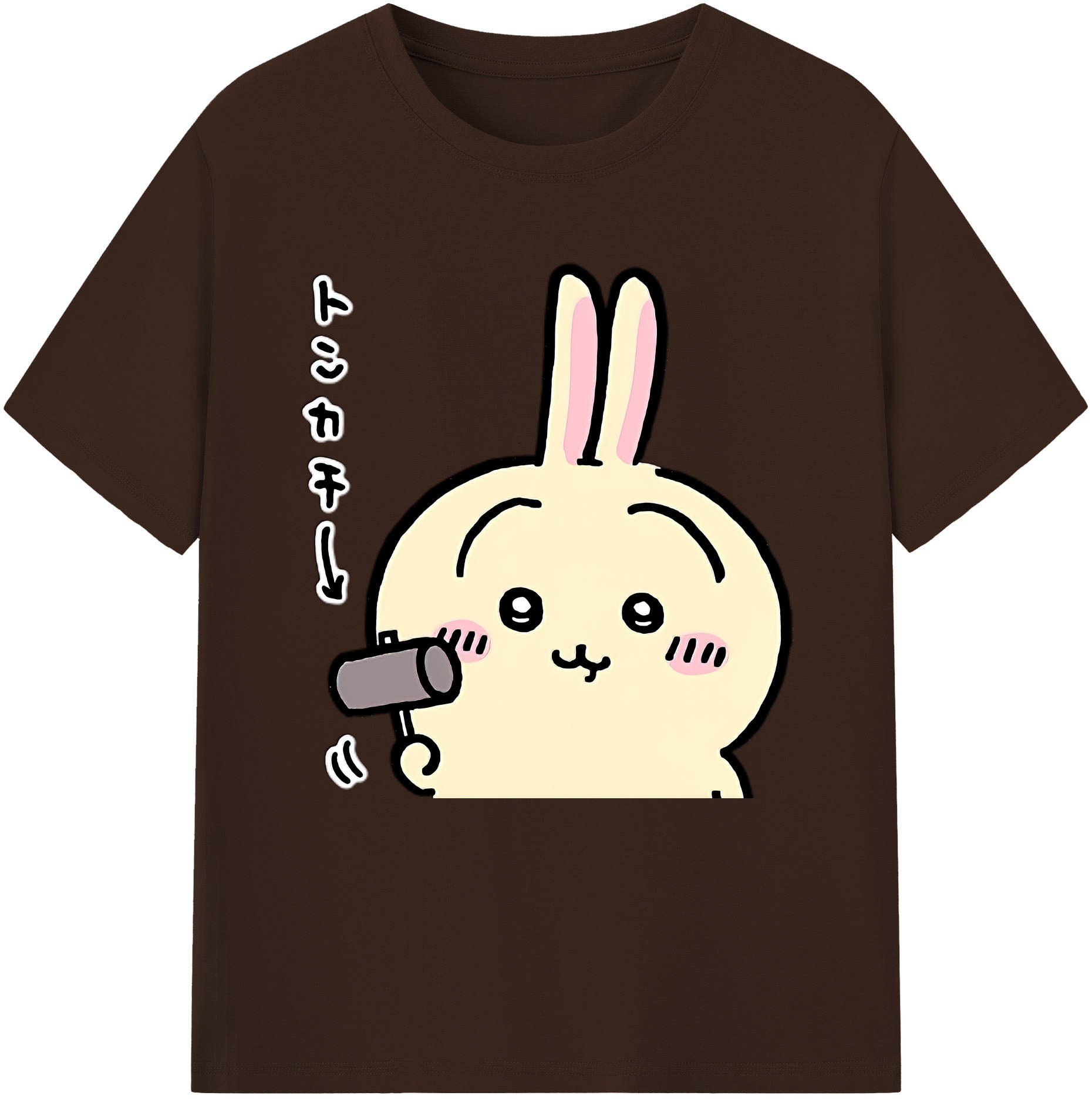 （画像用） ちいかわ うさぎ Chii-kawa usagi 綿100％半袖Tシャツ（フロントプリント）