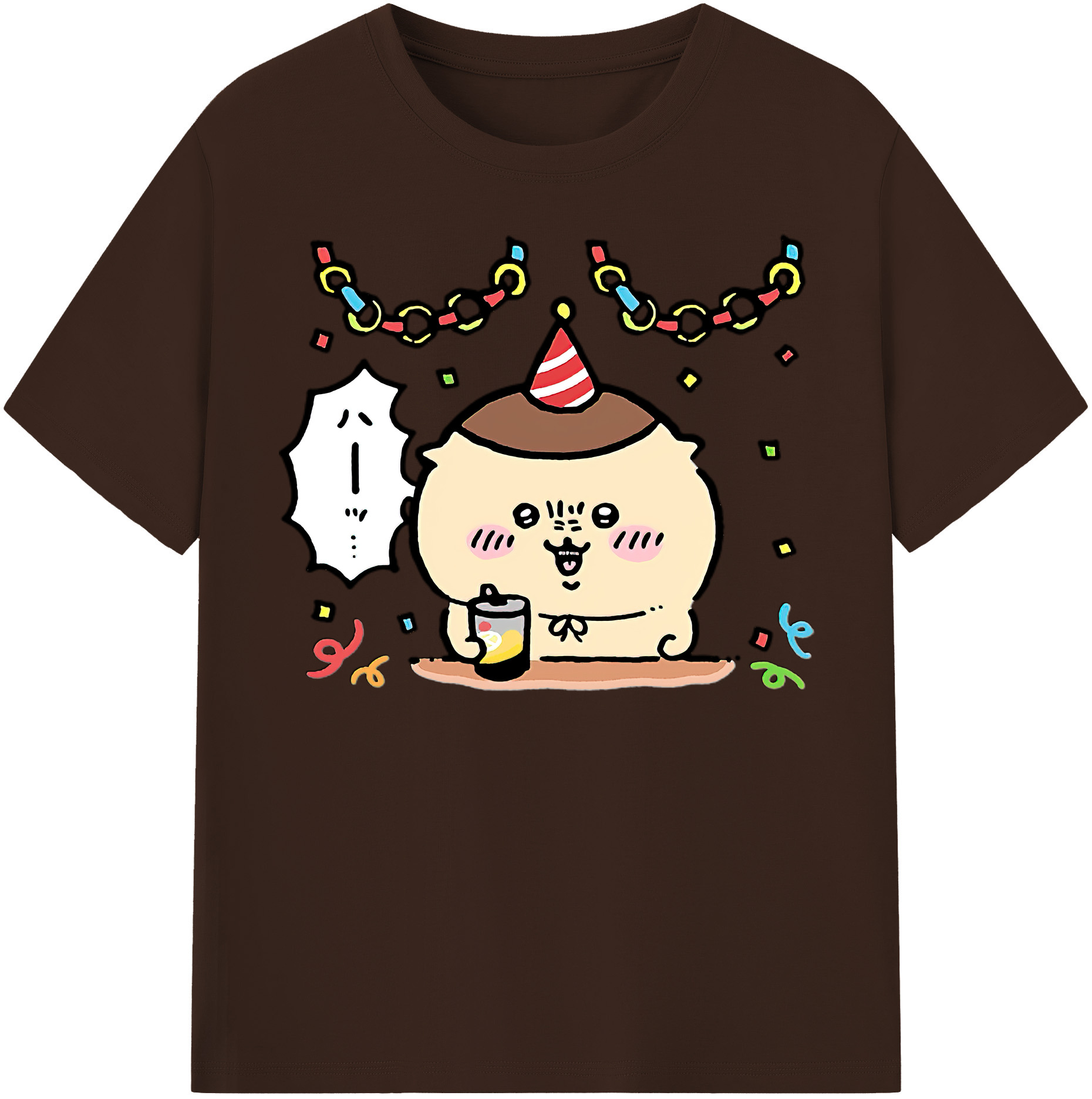 （画像用） ちいかわ くりまんじゅう Chii-kawa kuri manjū 綿100％半袖Tシャツ（フロントプリント）