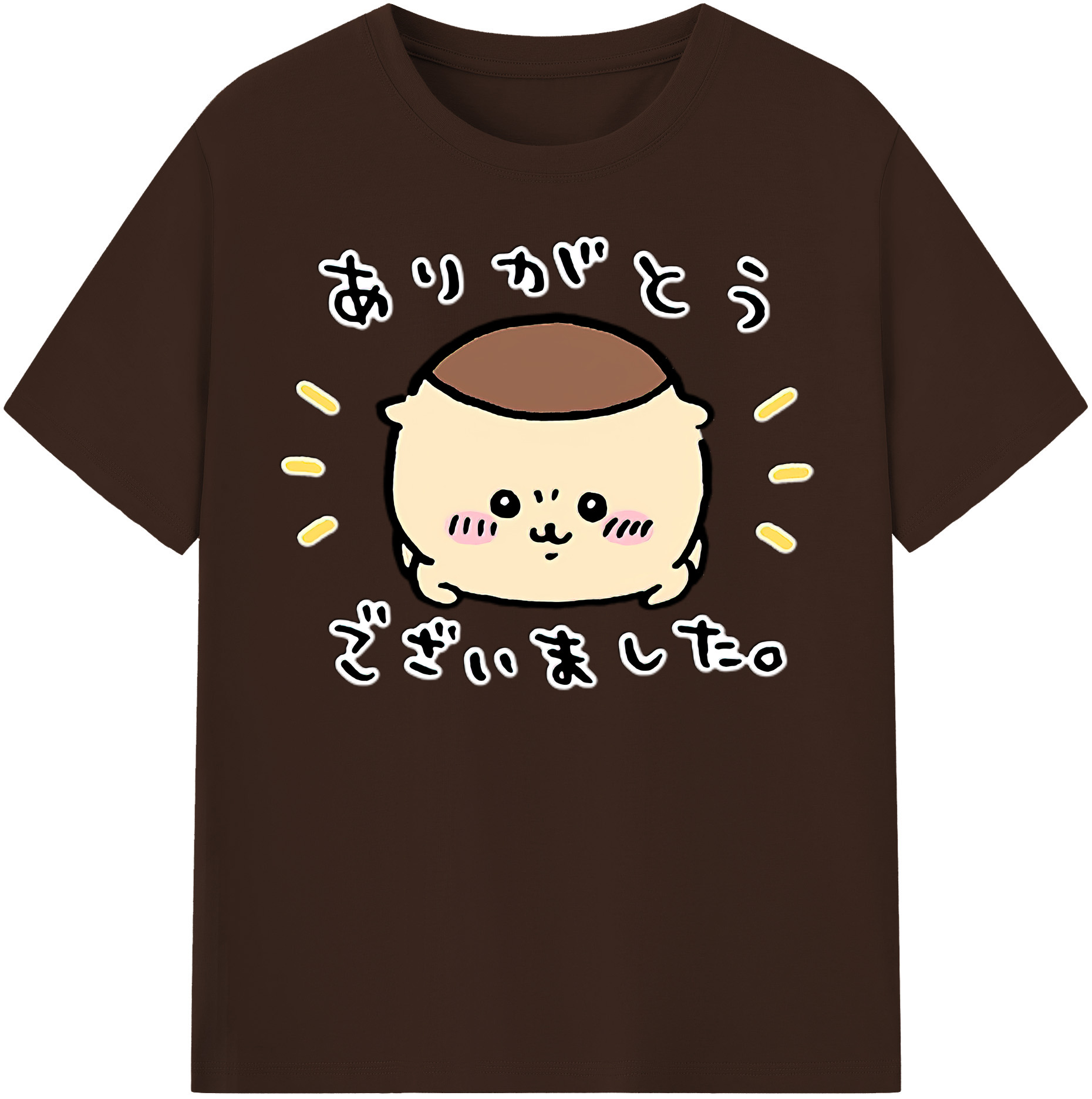 （画像用） ちいかわ くりまんじゅう Chii-kawa kuri manjū 綿100％半袖Tシャツ（フロントプリント）
