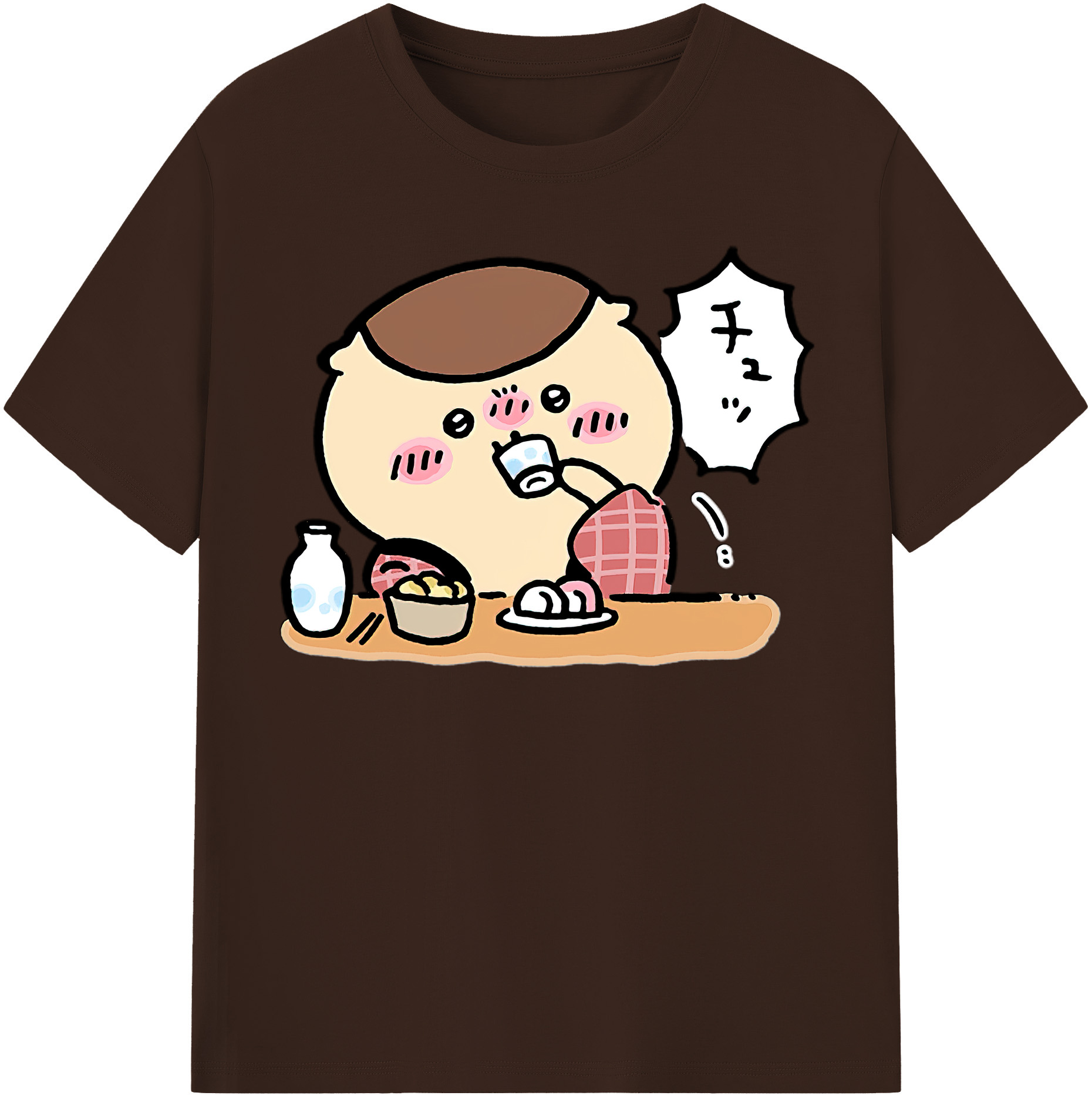 （画像用） ちいかわ くりまんじゅう Chii-kawa kuri manjū 綿100％半袖Tシャツ（フロントプリント）