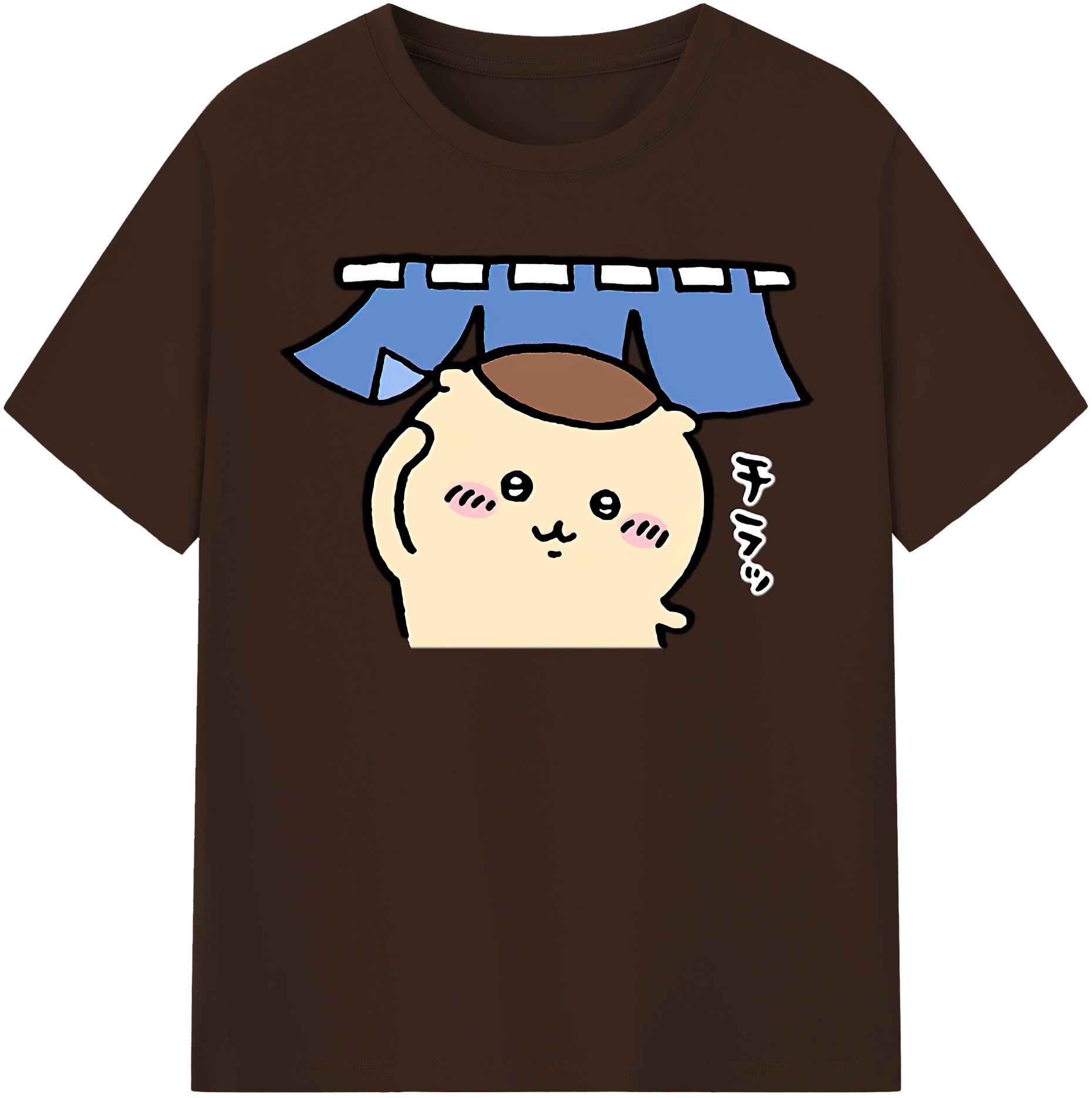 （画像用） ちいかわ くりまんじゅう Chii-kawa kuri manjū 綿100％半袖Tシャツ（フロントプリント）