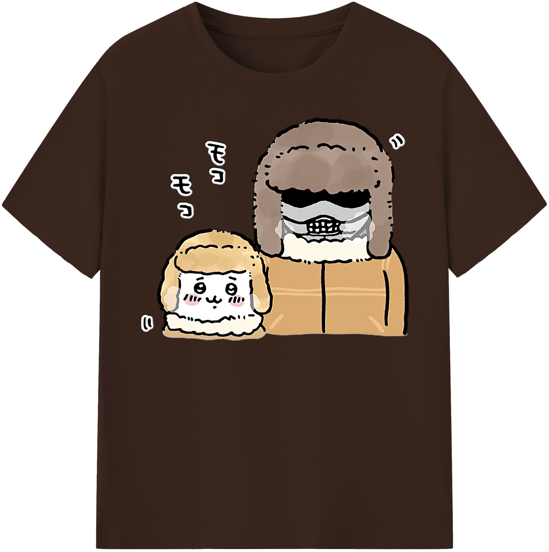 （画像用） ちいかわ 労働の鎧さん Chii-kawa Mr. Armor of Labor 綿100％半袖Tシャツ（フロントプリント）