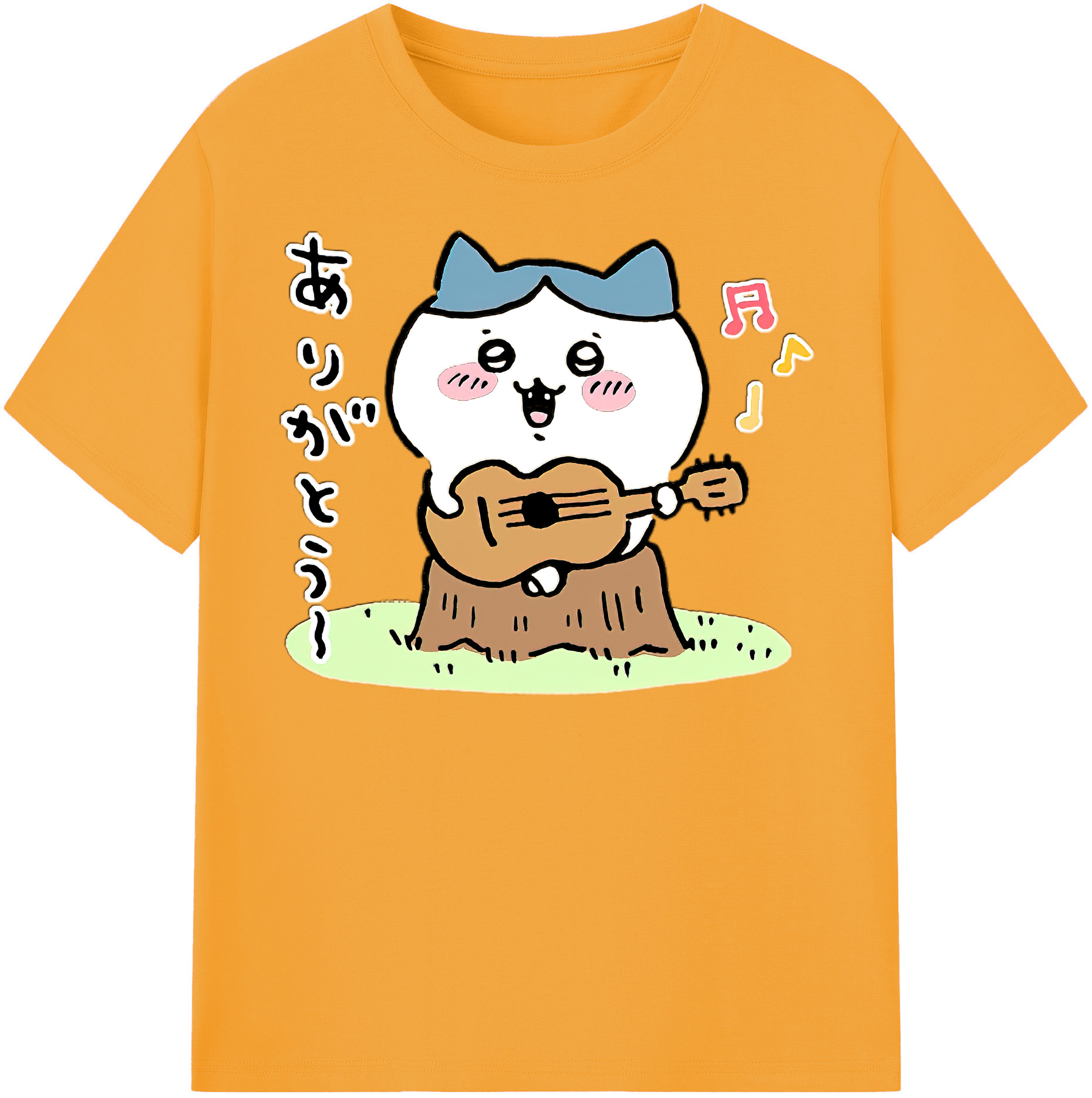 （画像用） ちいかわ ハチワレ Chii-kawa hachiware 綿100％半袖Tシャツ（フロントプリント）