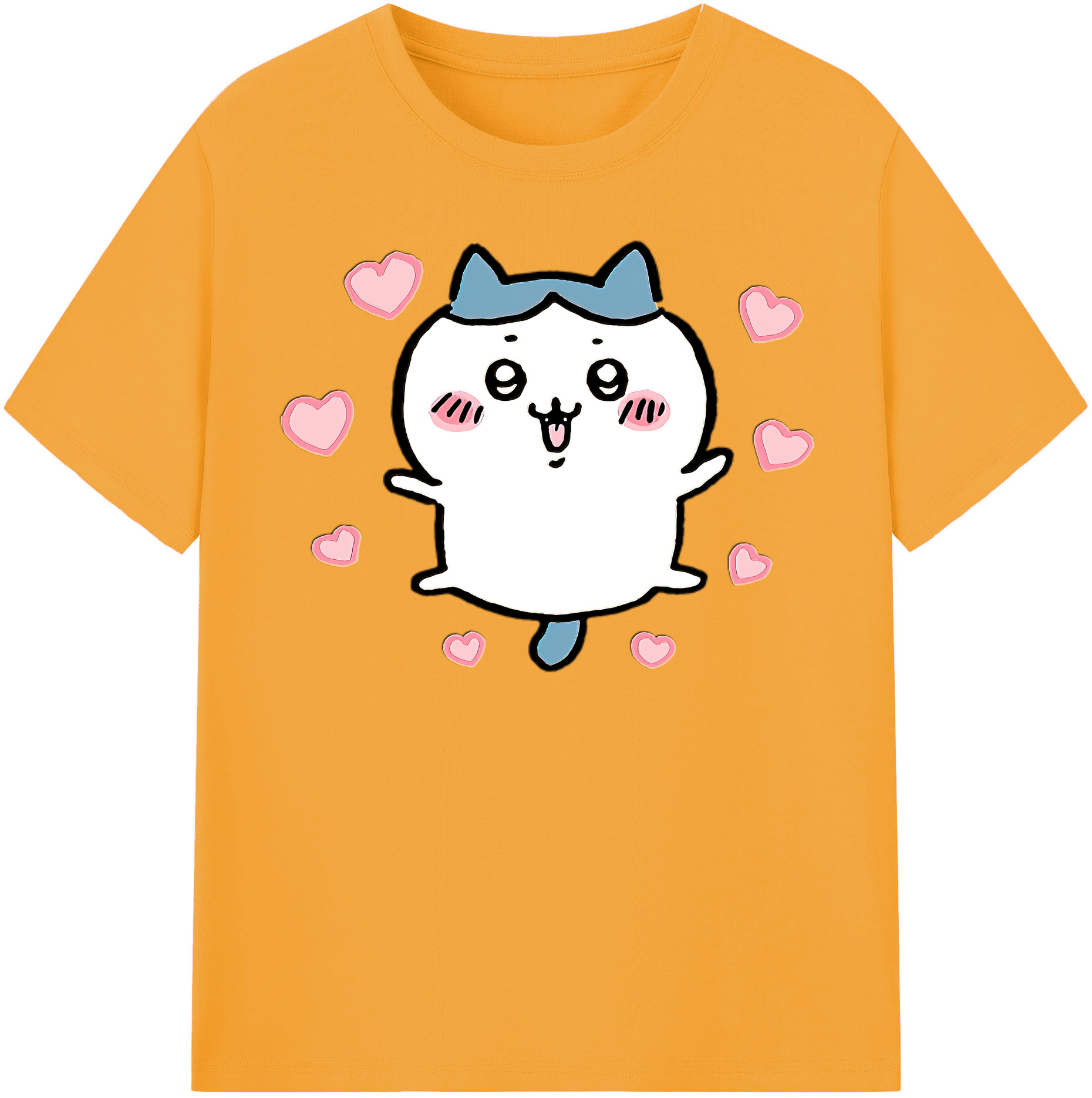 （画像用） ちいかわ ハチワレ Chii-kawa hachiware 綿100％半袖Tシャツ（フロントプリント）