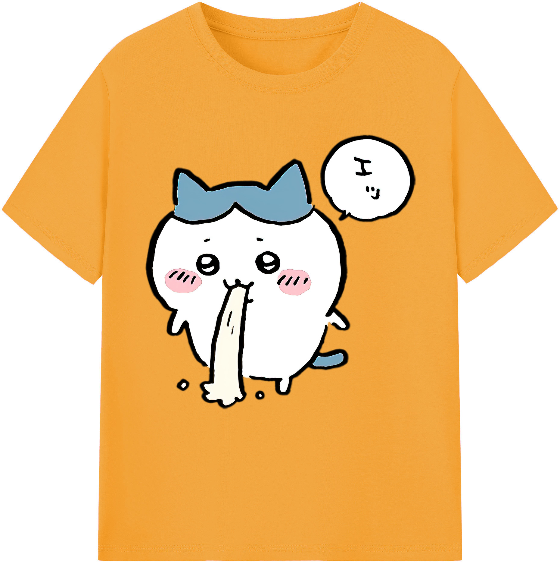 （画像用） ちいかわ ハチワレ Chii-kawa hachiware 綿100％半袖Tシャツ（フロントプリント）
