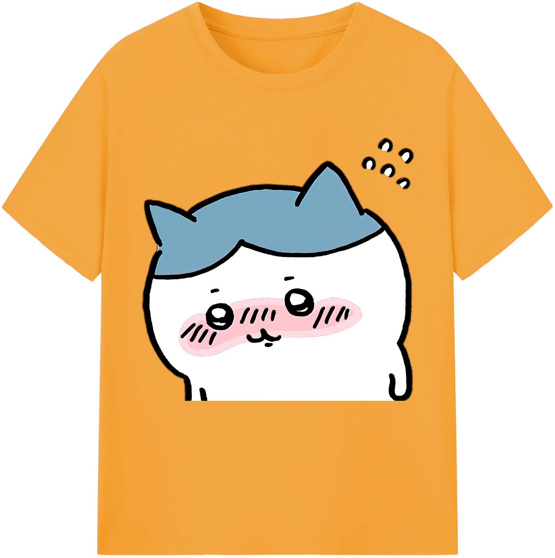 （画像用） ちいかわ ハチワレ Chii-kawa hachiware 綿100％半袖Tシャツ（フロントプリント）