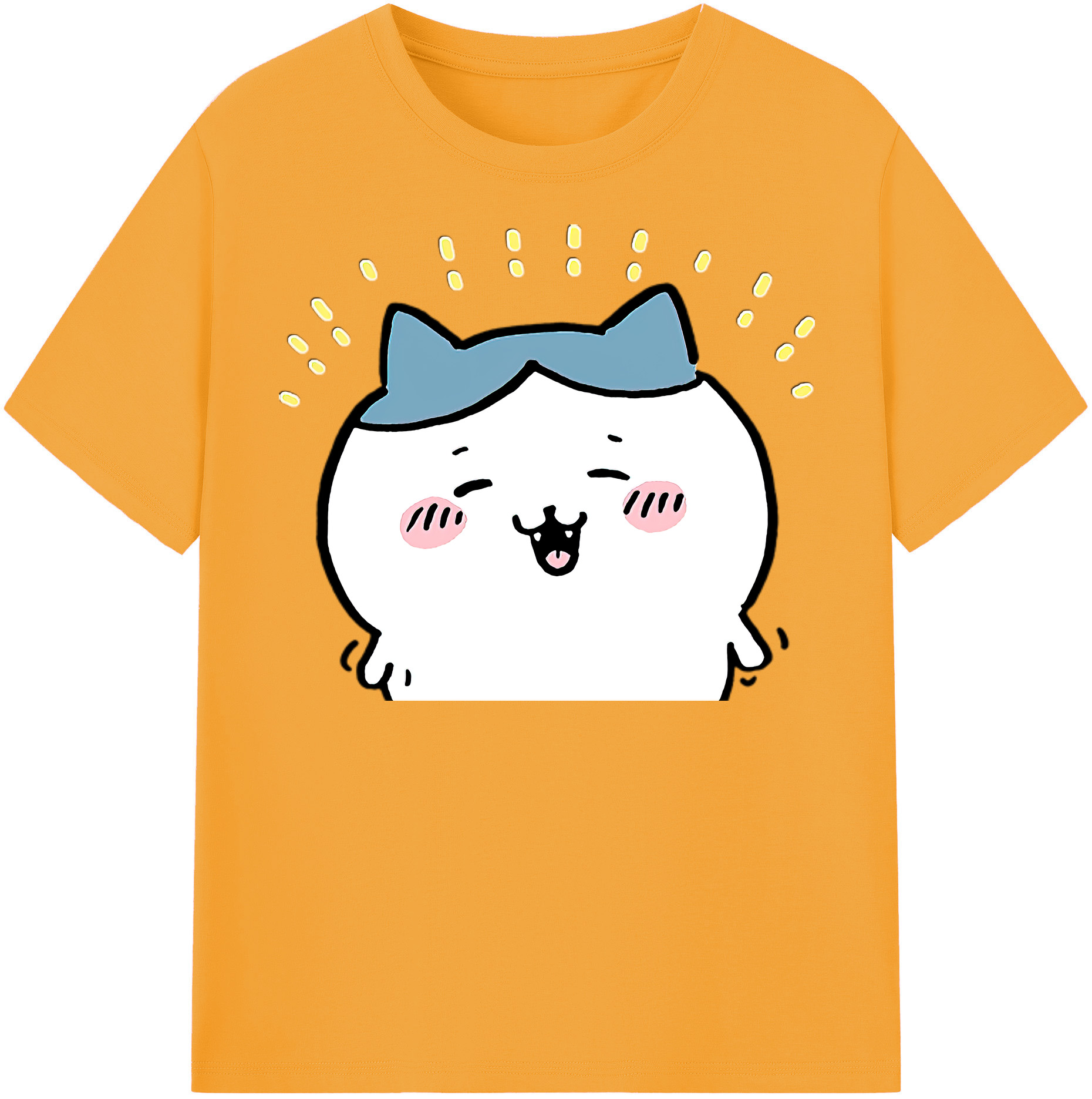 （画像用） ちいかわ ハチワレ Chii-kawa hachiware 綿100％半袖Tシャツ（フロントプリント）