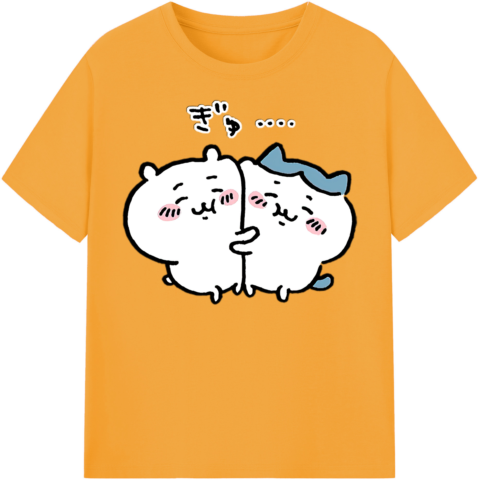 （画像用） ちいかわ ハチワレ Chii-kawa hachiware 綿100％半袖Tシャツ（フロントプリント）