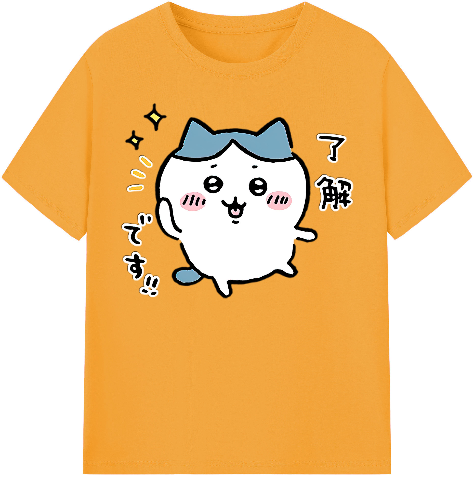 （画像用） ちいかわ ハチワレ Chii-kawa hachiware 綿100％半袖Tシャツ（フロントプリント）