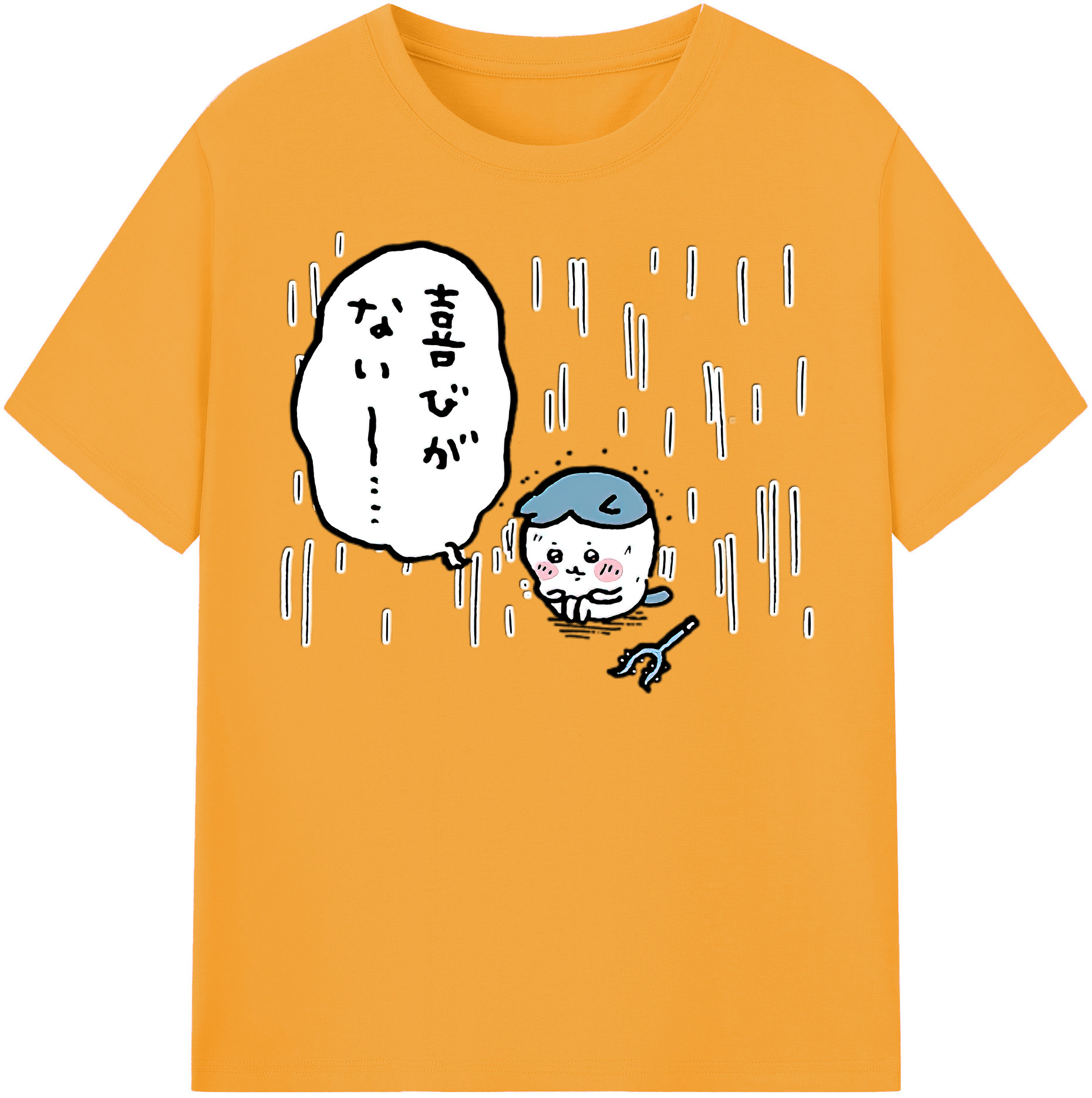 （画像用） ちいかわ ハチワレ Chii-kawa hachiware 綿100％半袖Tシャツ（フロントプリント）