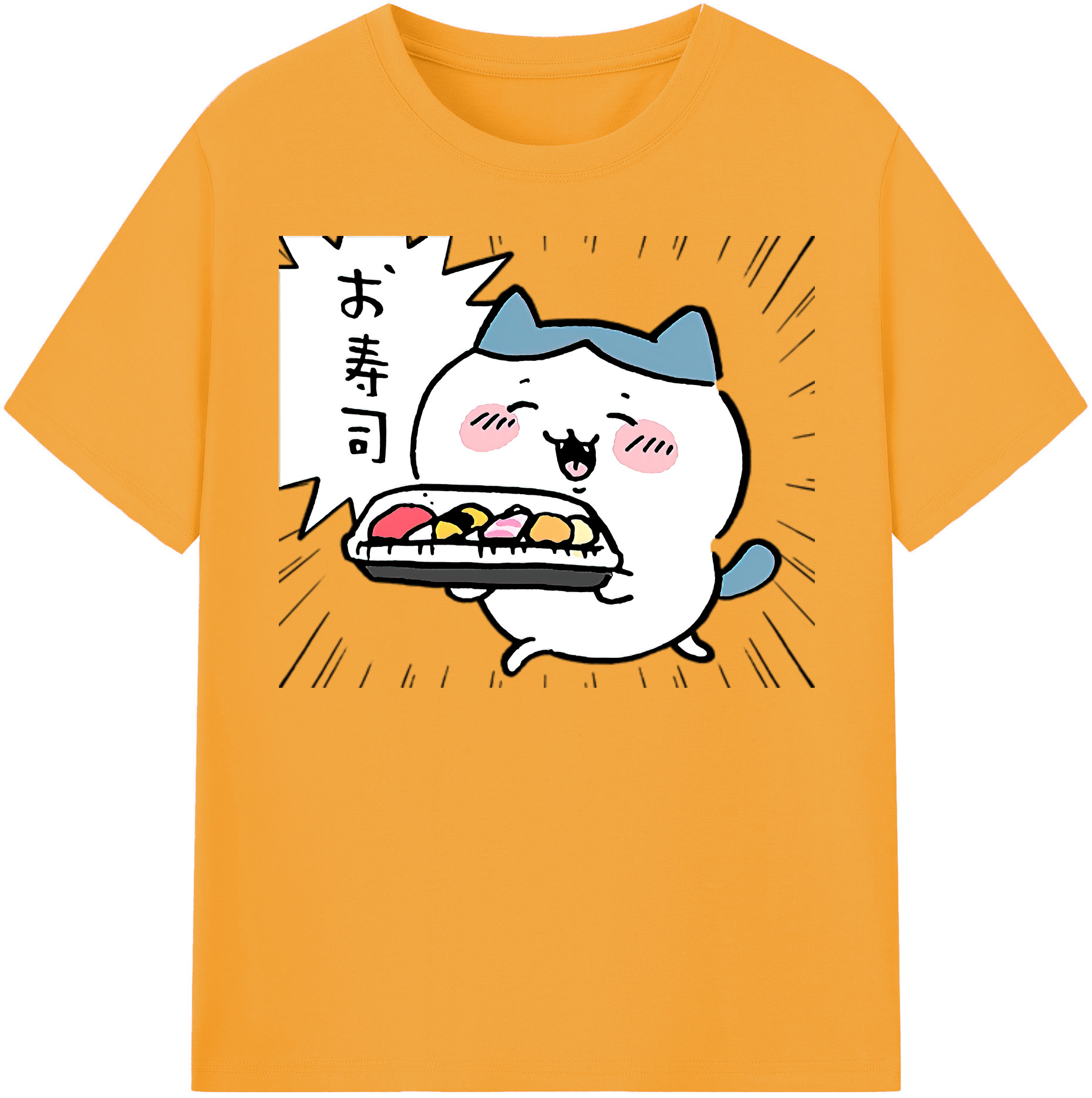 （画像用） ちいかわ ハチワレ Chii-kawa hachiware 綿100％半袖Tシャツ（フロントプリント）
