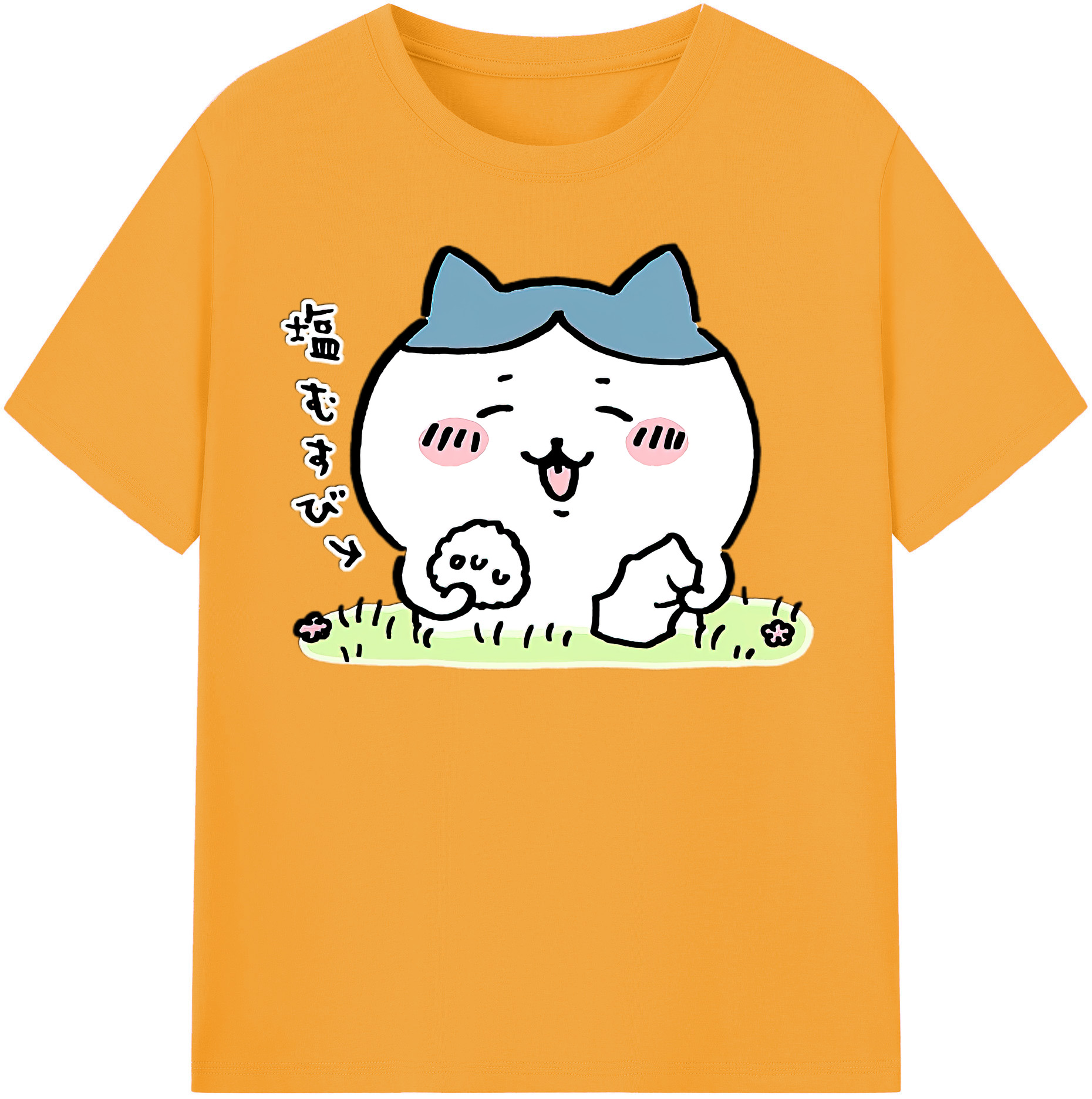 （画像用） ちいかわ ハチワレ Chii-kawa hachiware 綿100％半袖Tシャツ（フロントプリント）