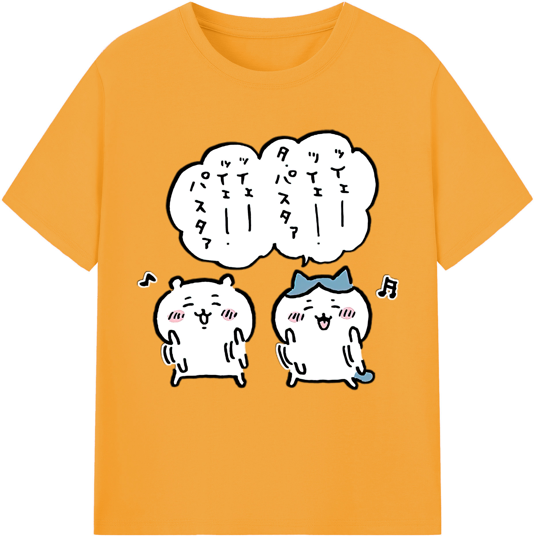 （画像用） ちいかわ ハチワレ Chii-kawa hachiware 綿100％半袖Tシャツ（フロントプリント）