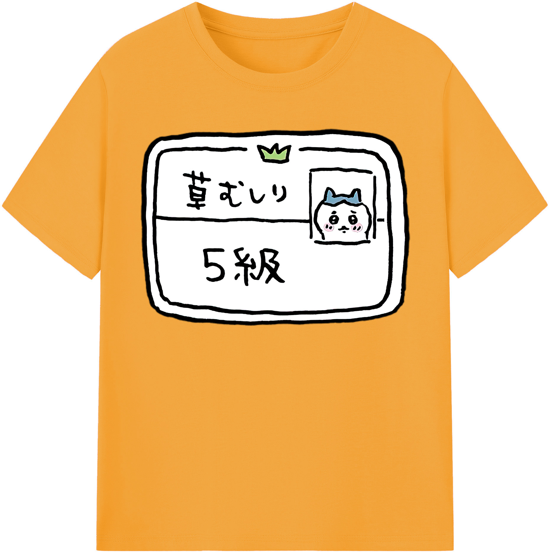 （画像用） ちいかわ ハチワレ Chii-kawa hachiware 綿100％半袖Tシャツ（フロントプリント）