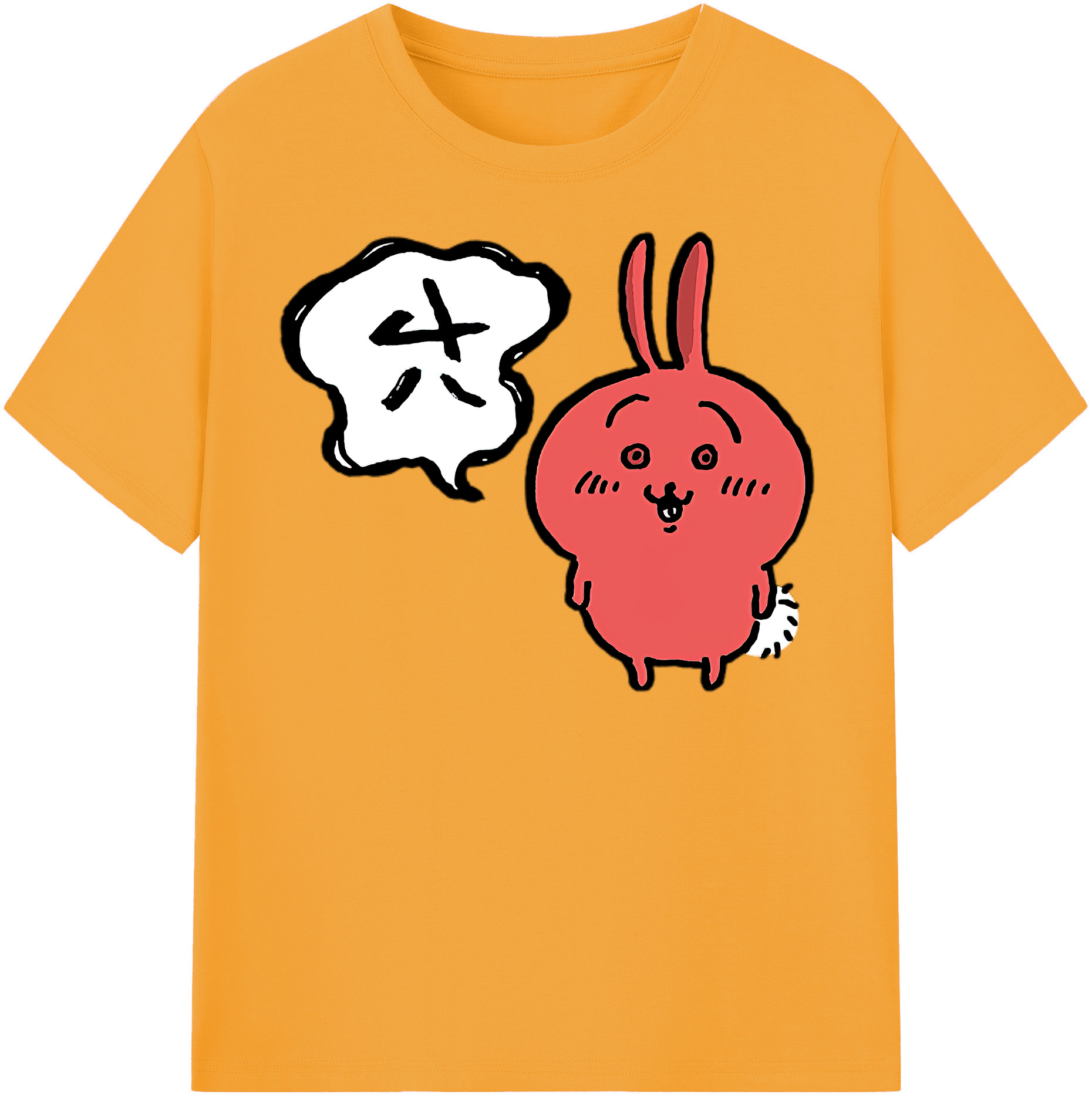 （画像用） ちいかわ ハチワレ Chii-kawa hachiware 綿100％半袖Tシャツ（フロントプリント）