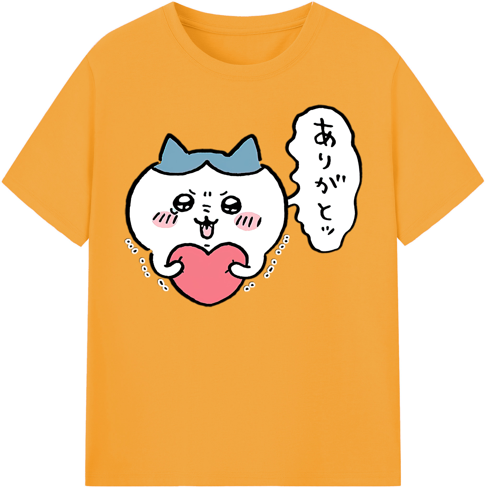 （画像用） ちいかわ ハチワレ Chii-kawa hachiware 綿100％半袖Tシャツ（フロントプリント）