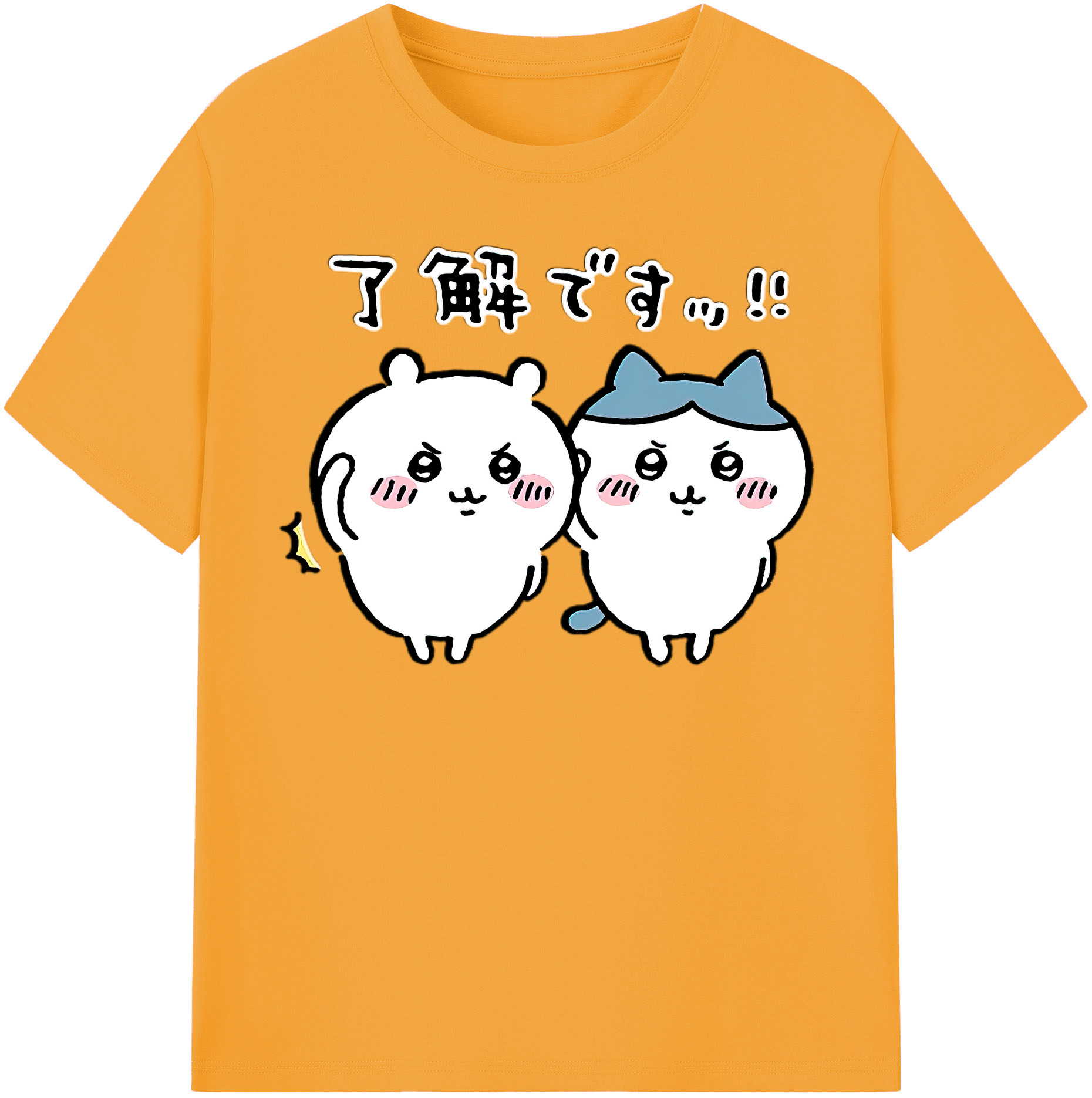 （画像用） ちいかわ ハチワレ Chii-kawa hachiware 綿100％半袖Tシャツ（フロントプリント）