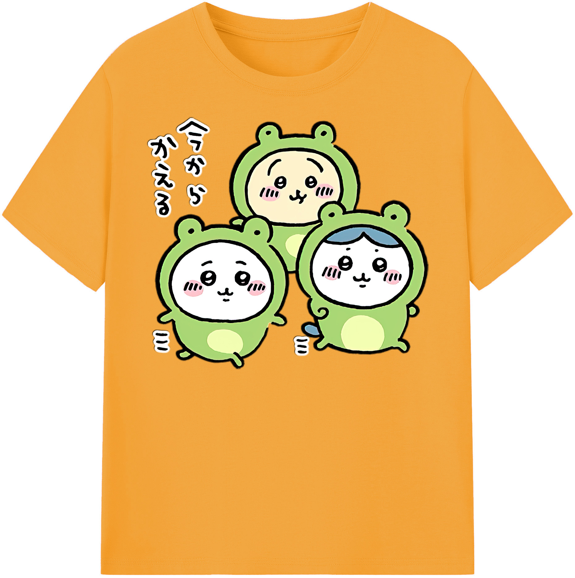 （画像用） ちいかわ ハチワレ Chii-kawa hachiware 綿100％半袖Tシャツ（フロントプリント）