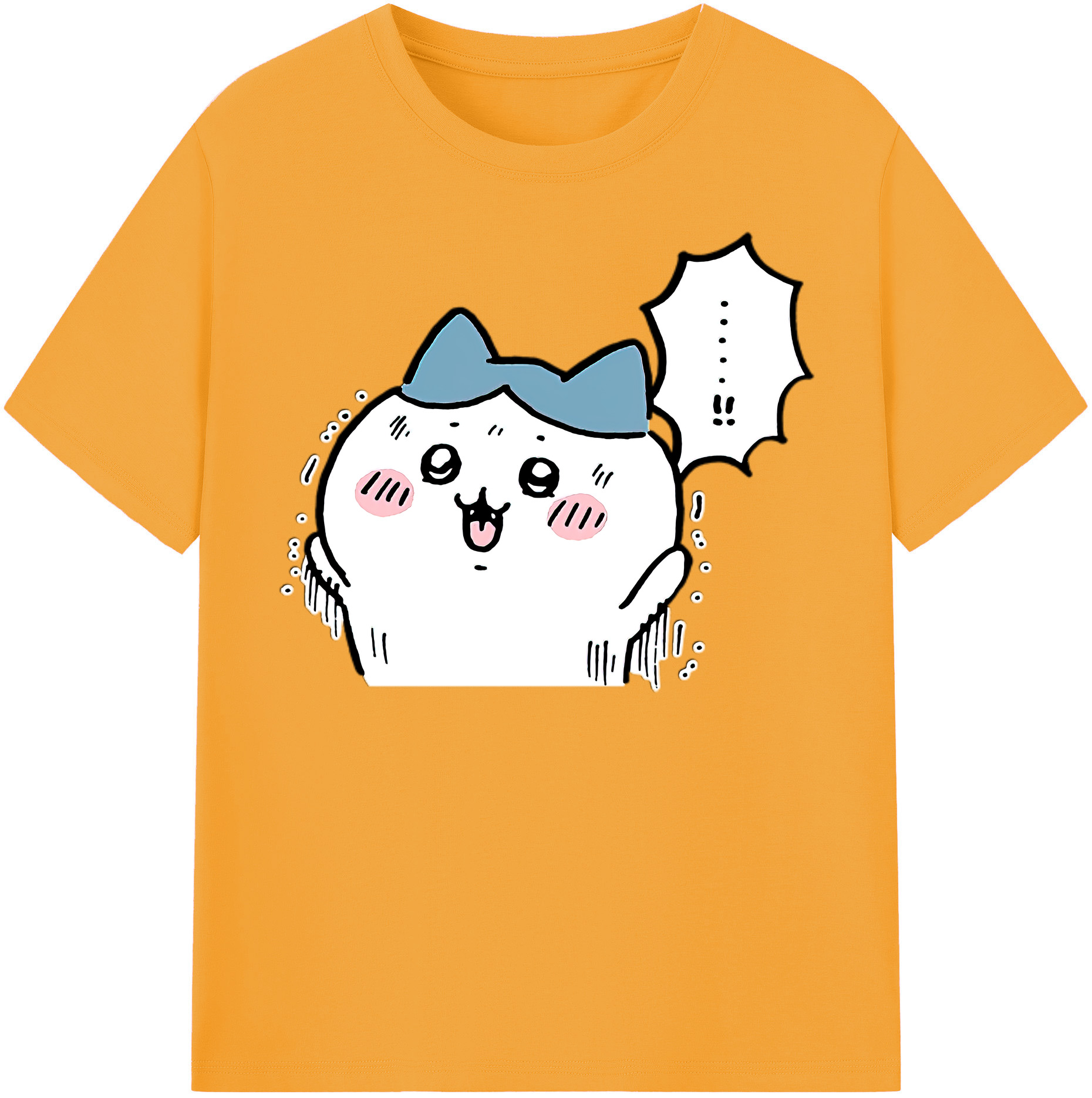 （画像用） ちいかわ ハチワレ Chii-kawa hachiware 綿100％半袖Tシャツ（フロントプリント）