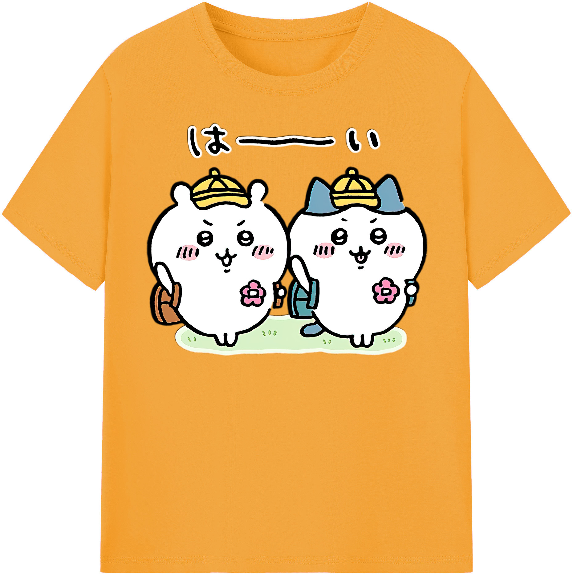 （画像用） ちいかわ ハチワレ Chii-kawa hachiware 綿100％半袖Tシャツ（フロントプリント）