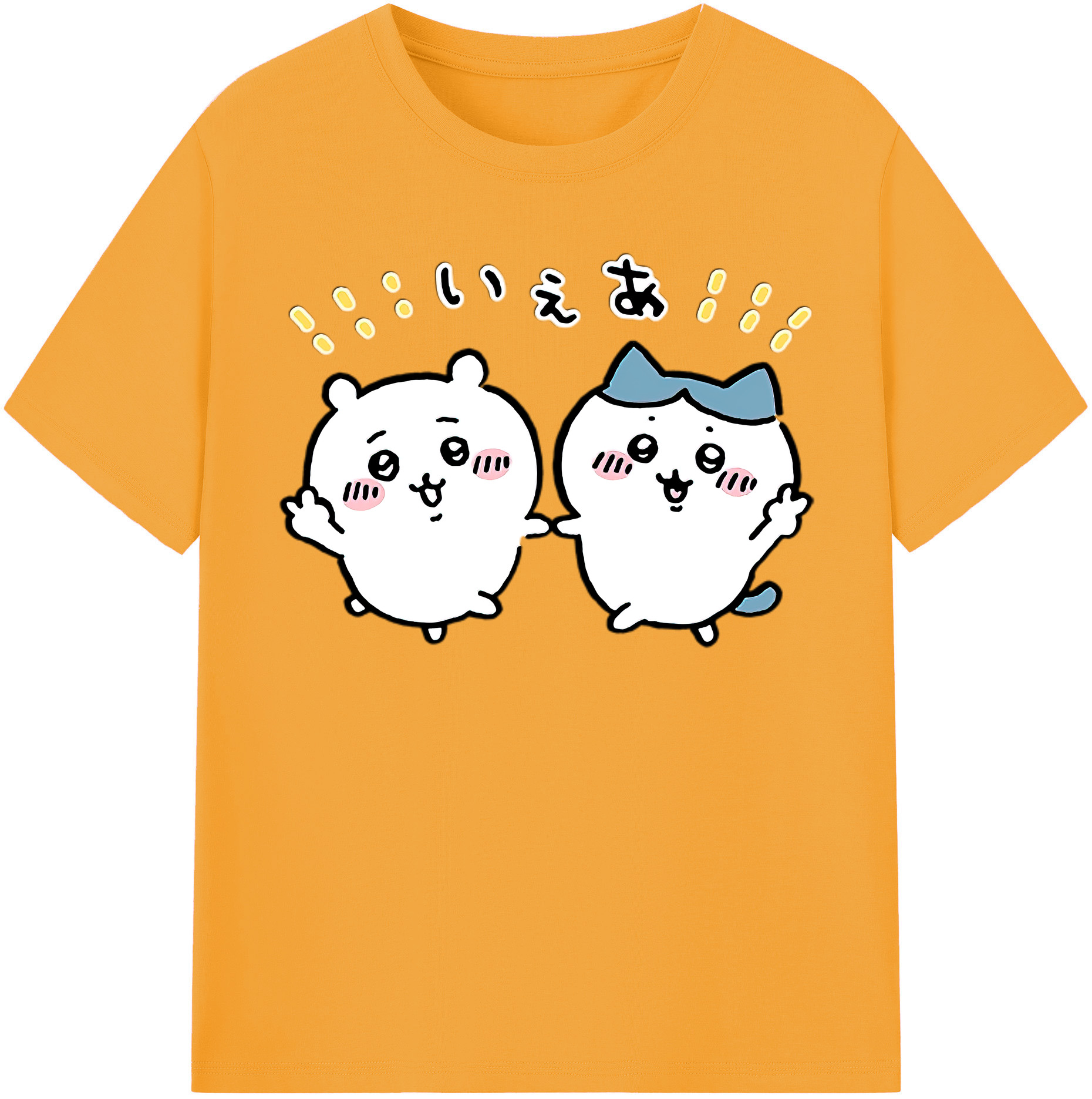 （画像用） ちいかわ ハチワレ Chii-kawa hachiware 綿100％半袖Tシャツ（フロントプリント）
