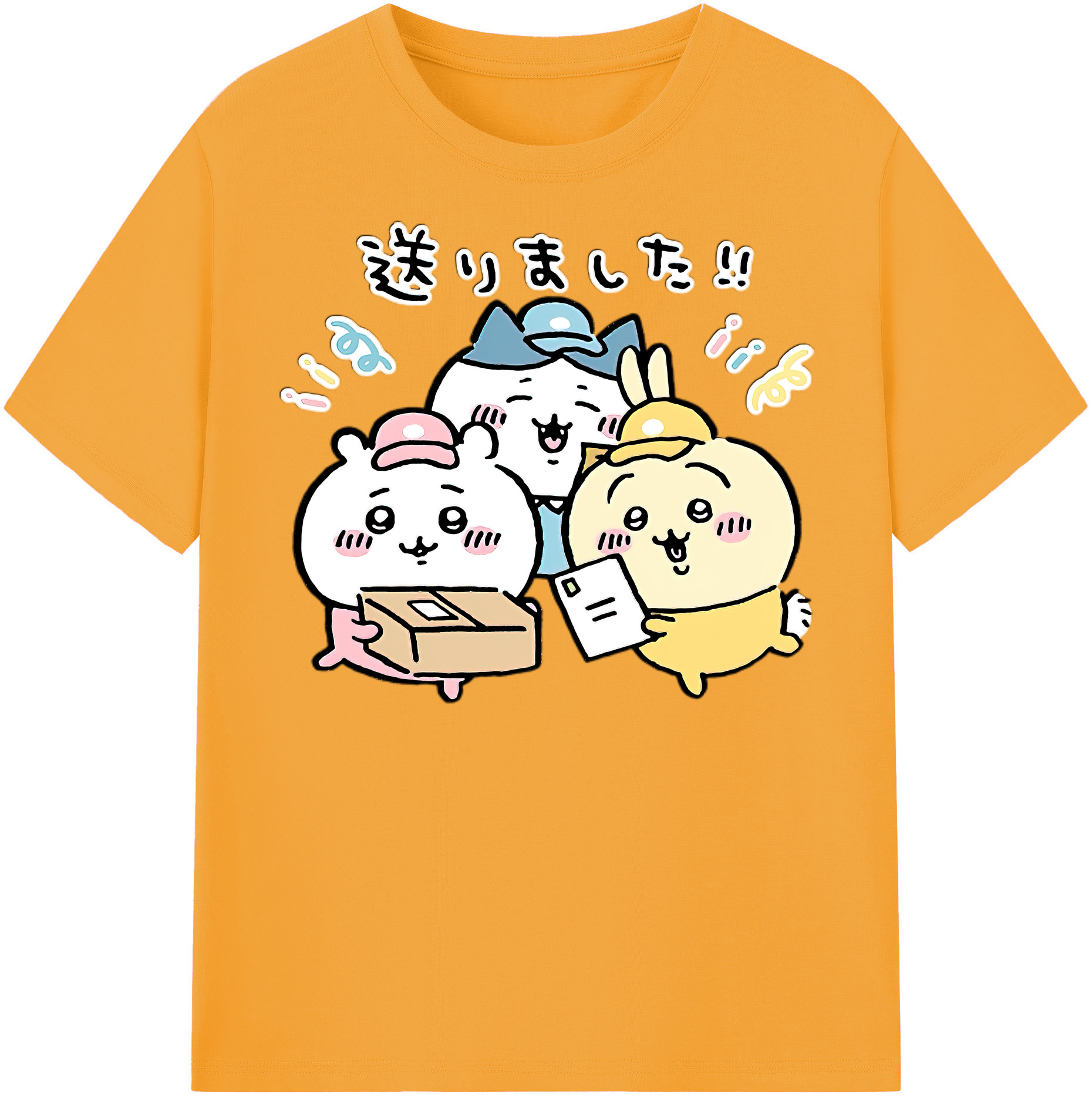 （画像用） ちいかわ ハチワレ Chii-kawa hachiware 綿100％半袖Tシャツ（フロントプリント）