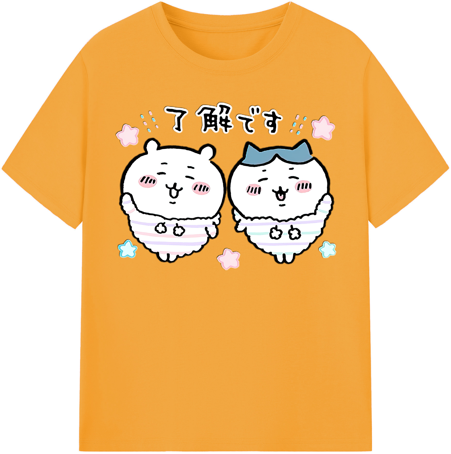 （画像用） ちいかわ ハチワレ Chii-kawa hachiware 綿100％半袖Tシャツ（フロントプリント）