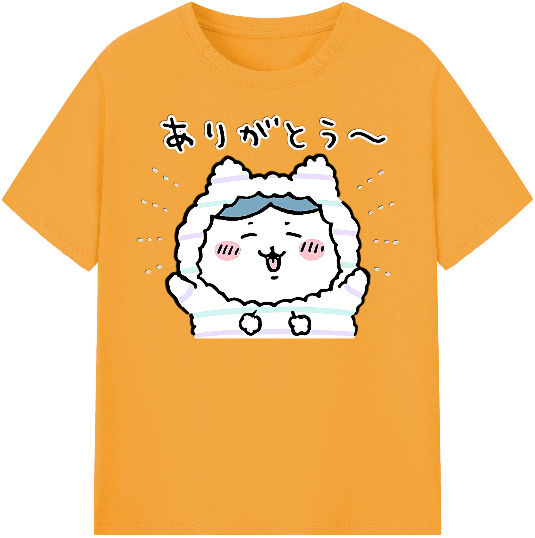 （画像用） ちいかわ ハチワレ Chii-kawa hachiware 綿100％半袖Tシャツ（フロントプリント）