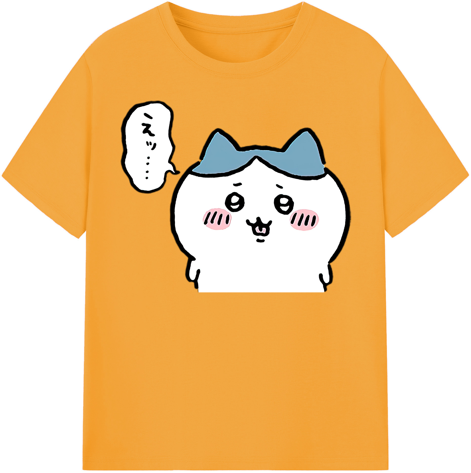 （画像用） ちいかわ ハチワレ Chii-kawa hachiware 綿100％半袖Tシャツ（フロントプリント）