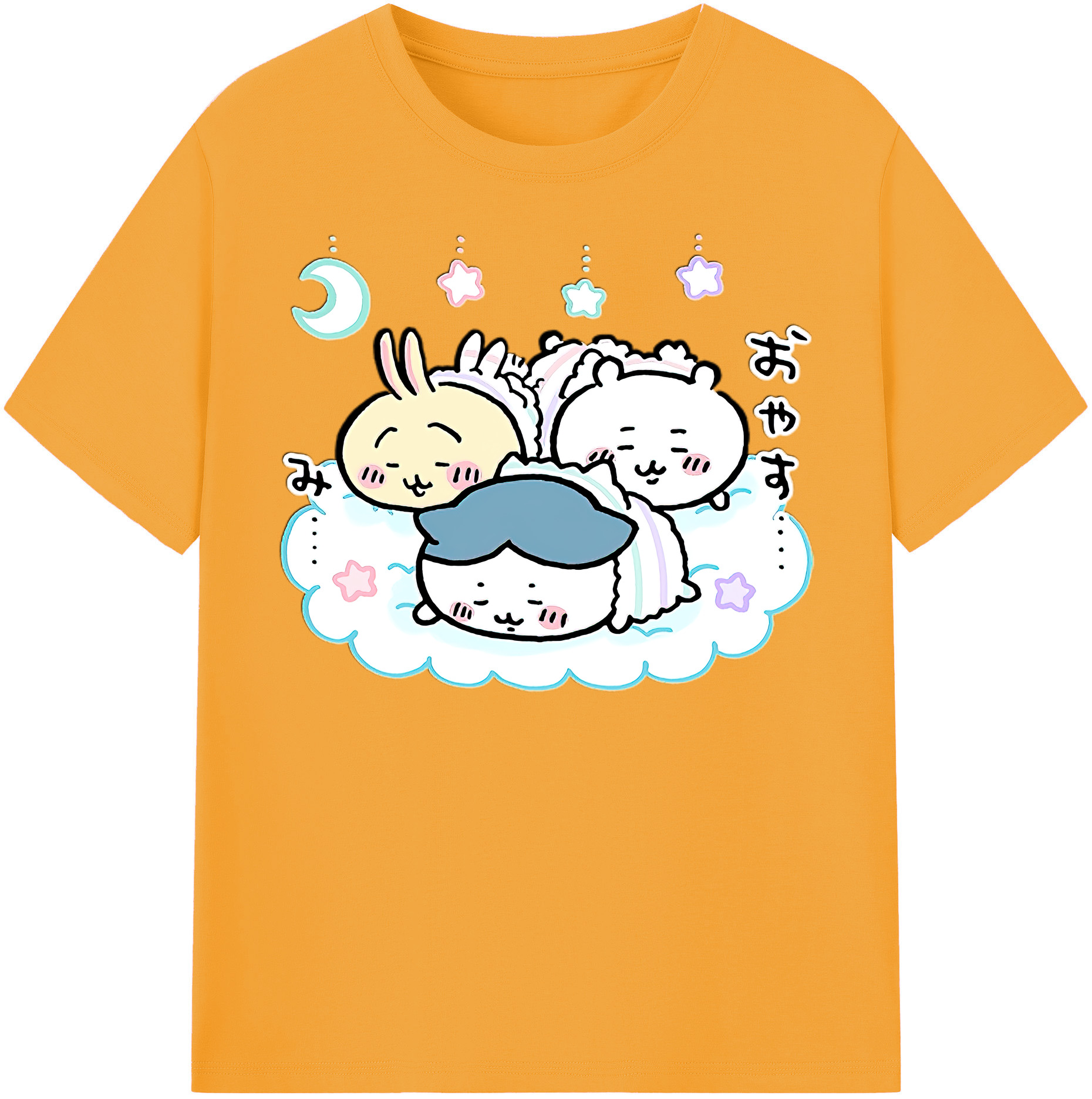 （画像用） ちいかわ ハチワレ Chii-kawa hachiware 綿100％半袖Tシャツ（フロントプリント）