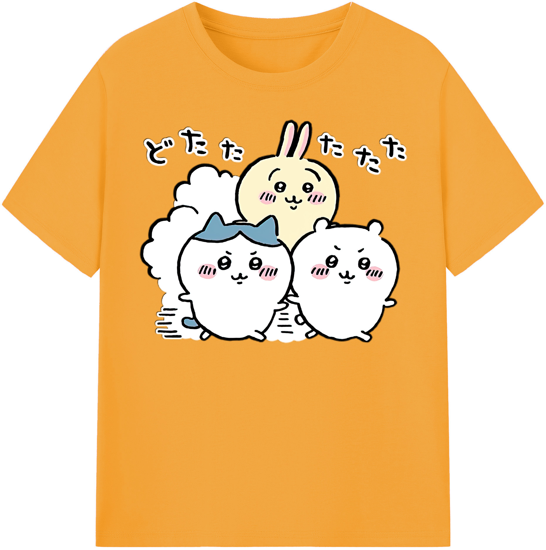 （画像用） ちいかわ ハチワレ Chii-kawa hachiware 綿100％半袖Tシャツ（フロントプリント）