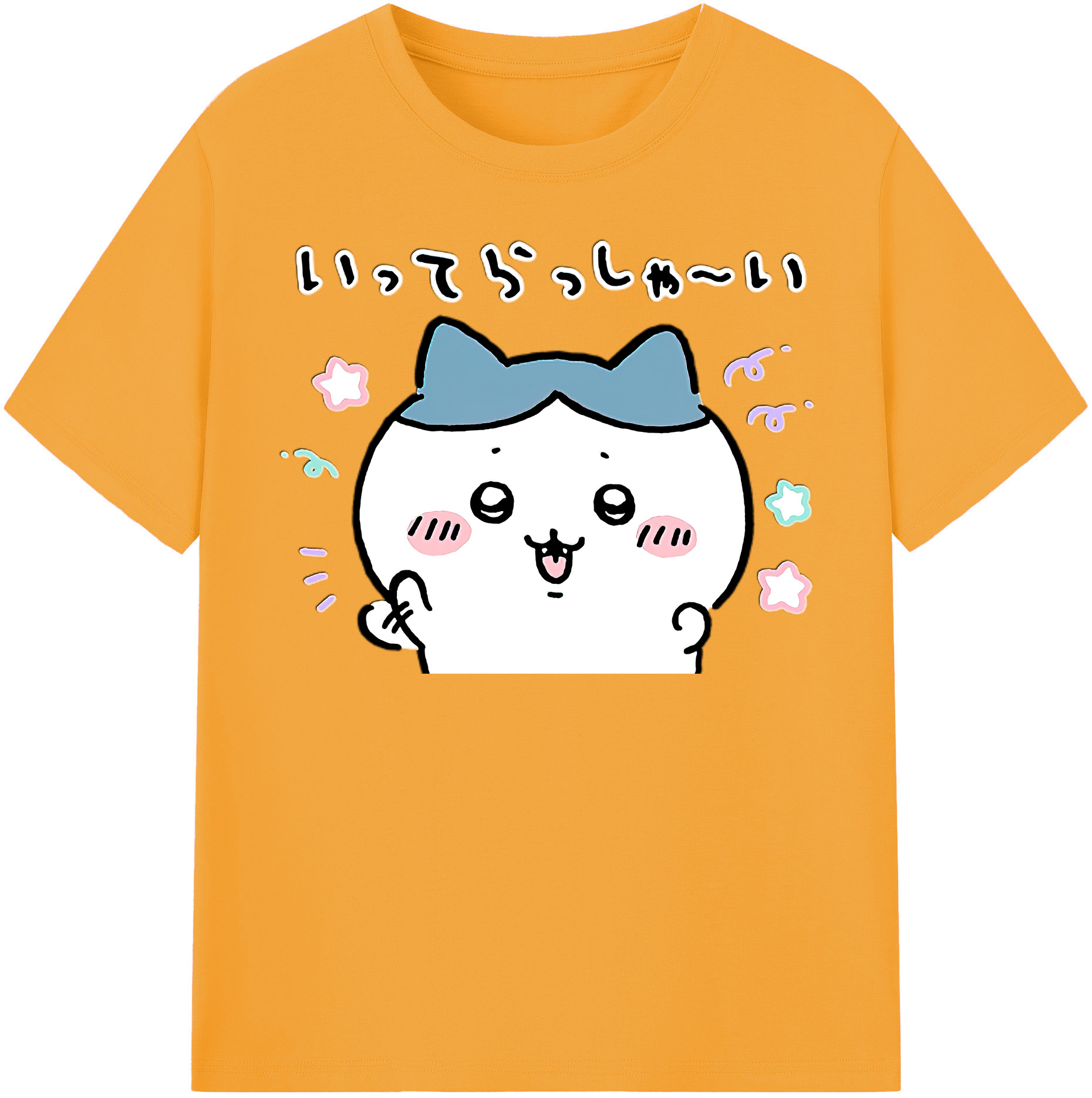 （画像用） ちいかわ ハチワレ Chii-kawa hachiware 綿100％半袖Tシャツ（フロントプリント）