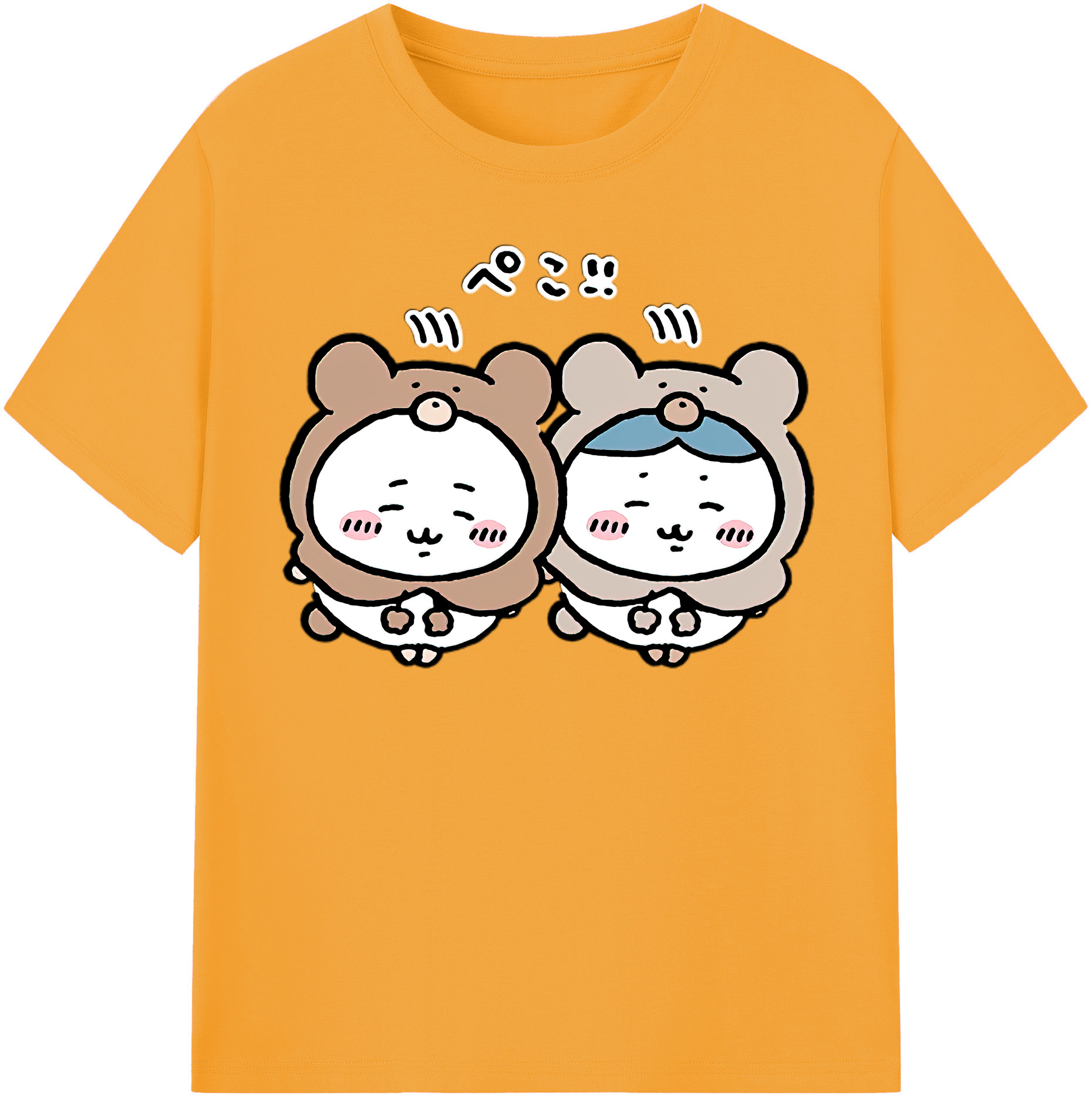 （画像用） ちいかわ ハチワレ Chii-kawa hachiware 綿100％半袖Tシャツ（フロントプリント）