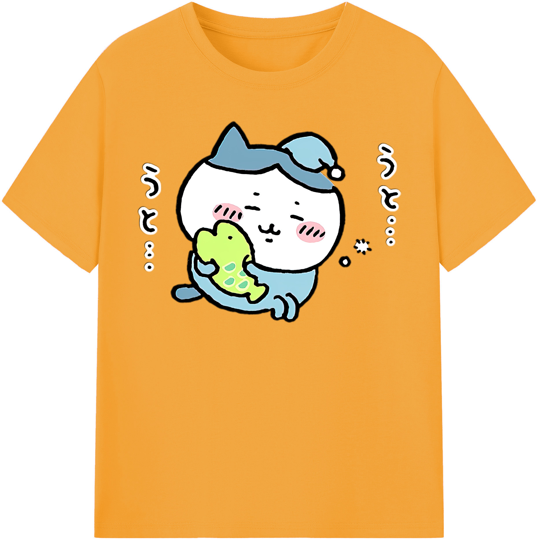 （画像用） ちいかわ ハチワレ Chii-kawa hachiware 綿100％半袖Tシャツ（フロントプリント）
