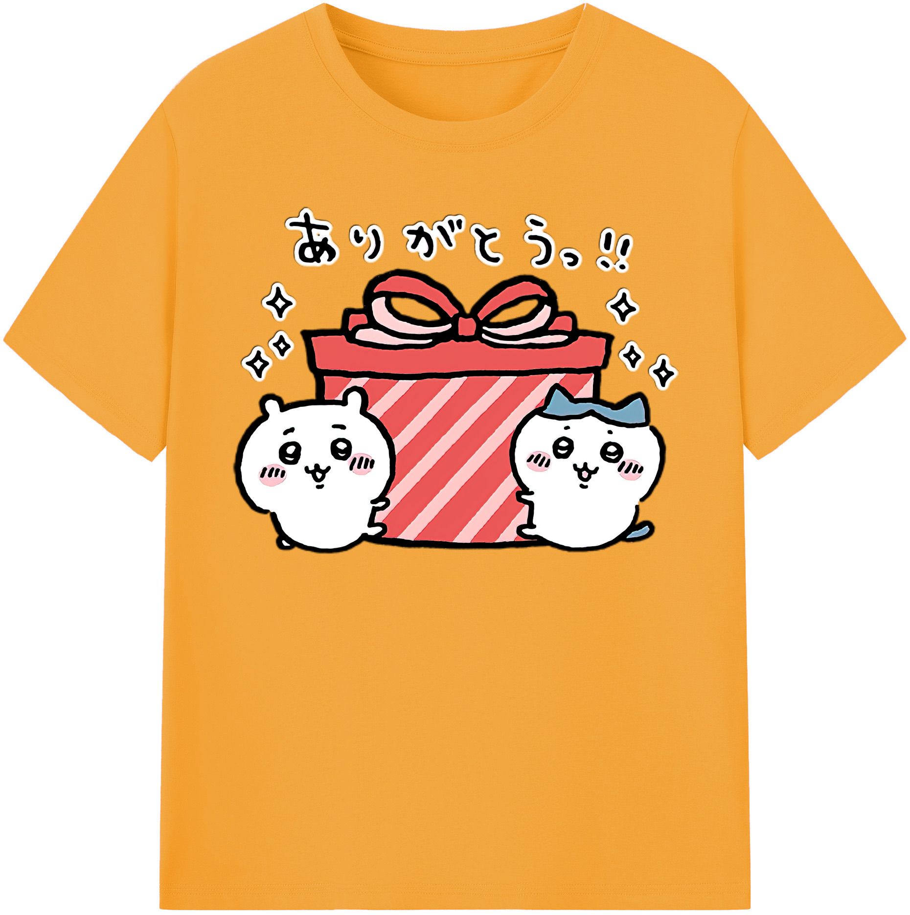 （画像用） ちいかわ ハチワレ Chii-kawa hachiware 綿100％半袖Tシャツ（フロントプリント）