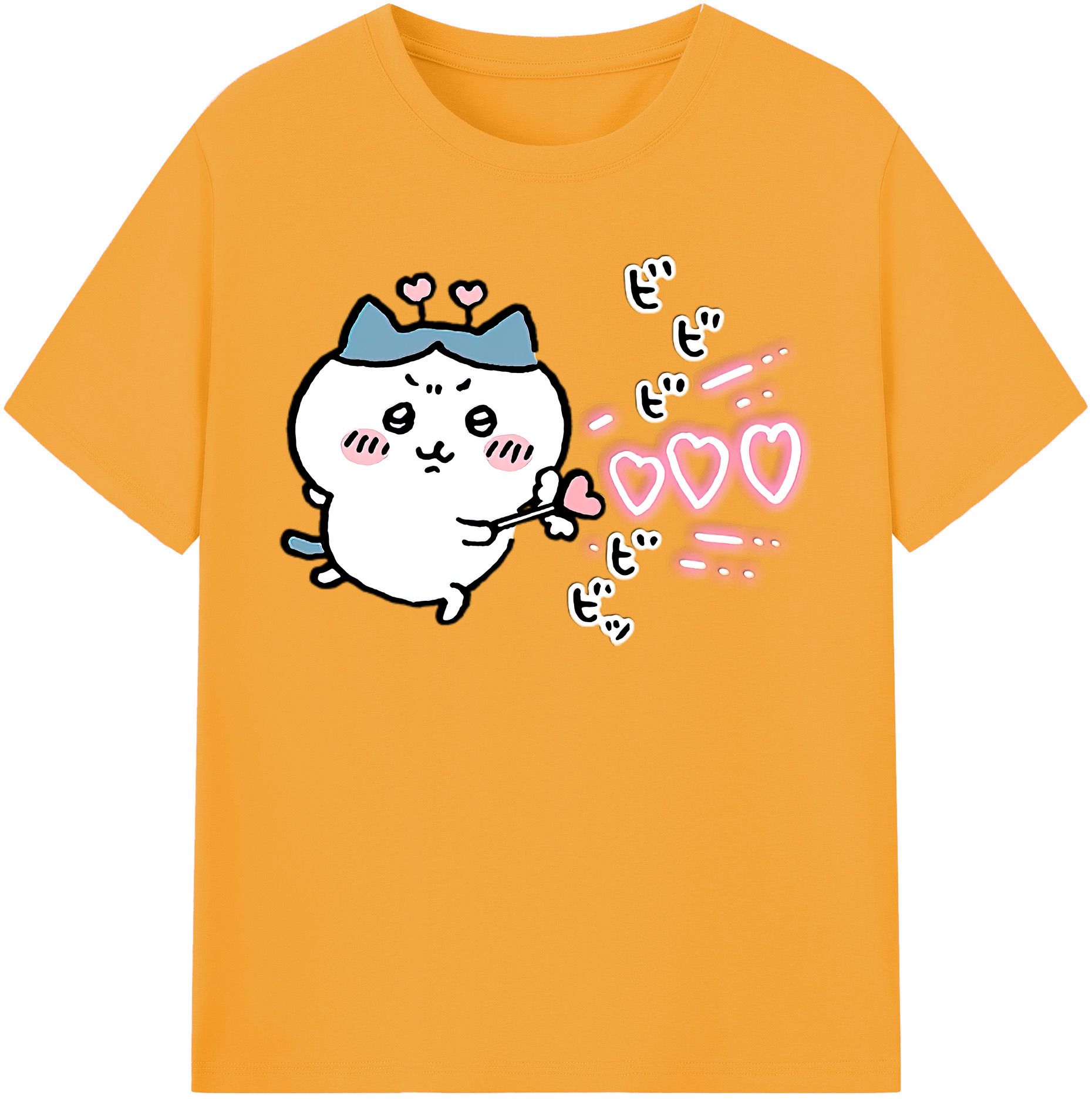（画像用） ちいかわ ハチワレ Chii-kawa hachiware 綿100％半袖Tシャツ（フロントプリント）