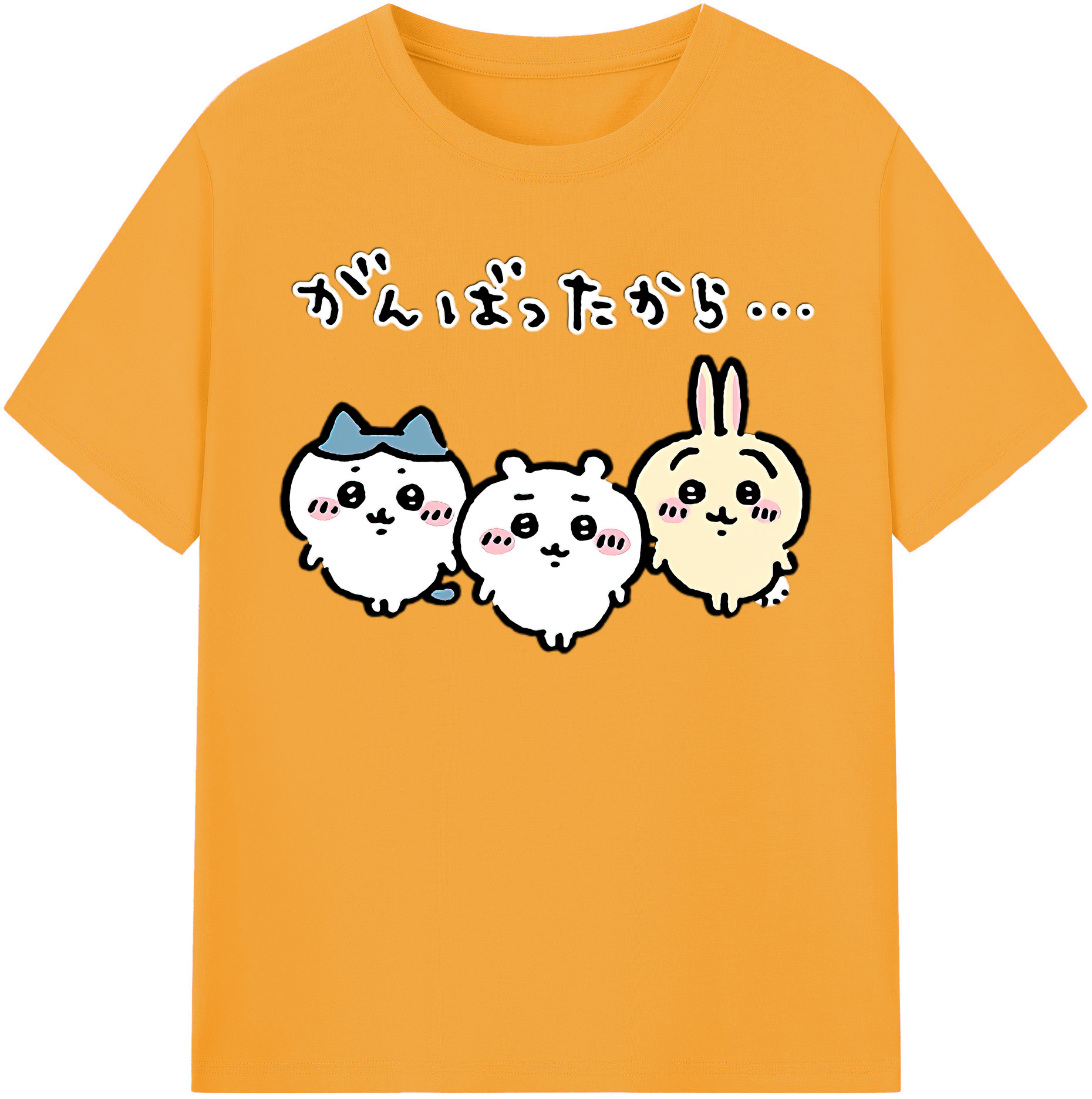 （画像用） ちいかわ ハチワレ Chii-kawa hachiware 綿100％半袖Tシャツ（フロントプリント）