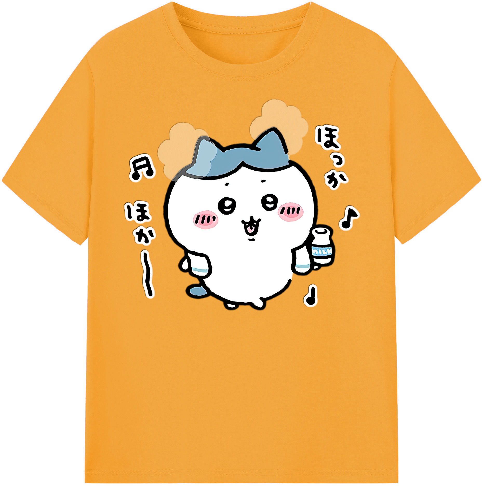 （画像用） ちいかわ ハチワレ Chii-kawa hachiware 綿100％半袖Tシャツ（フロントプリント）