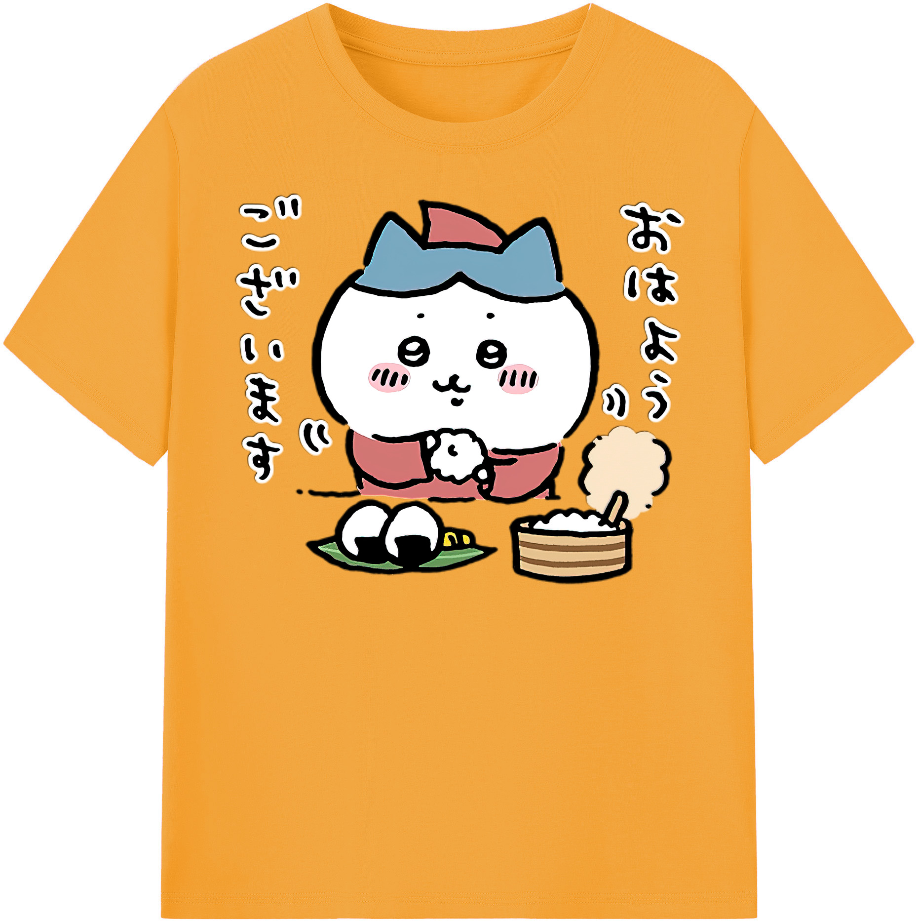 （画像用） ちいかわ ハチワレ Chii-kawa hachiware 綿100％半袖Tシャツ（フロントプリント）
