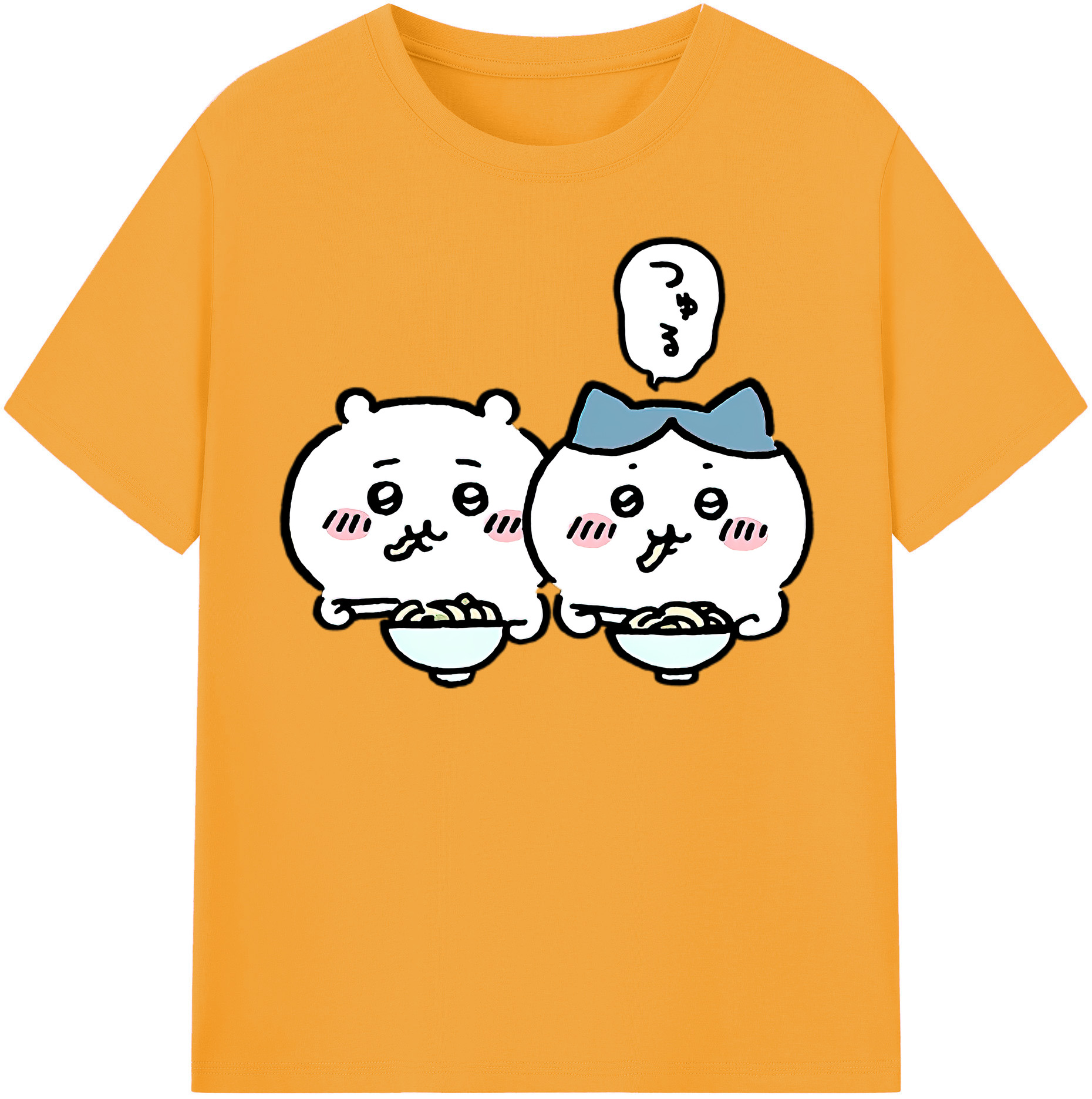（画像用） ちいかわ ハチワレ Chii-kawa hachiware 綿100％半袖Tシャツ（フロントプリント）