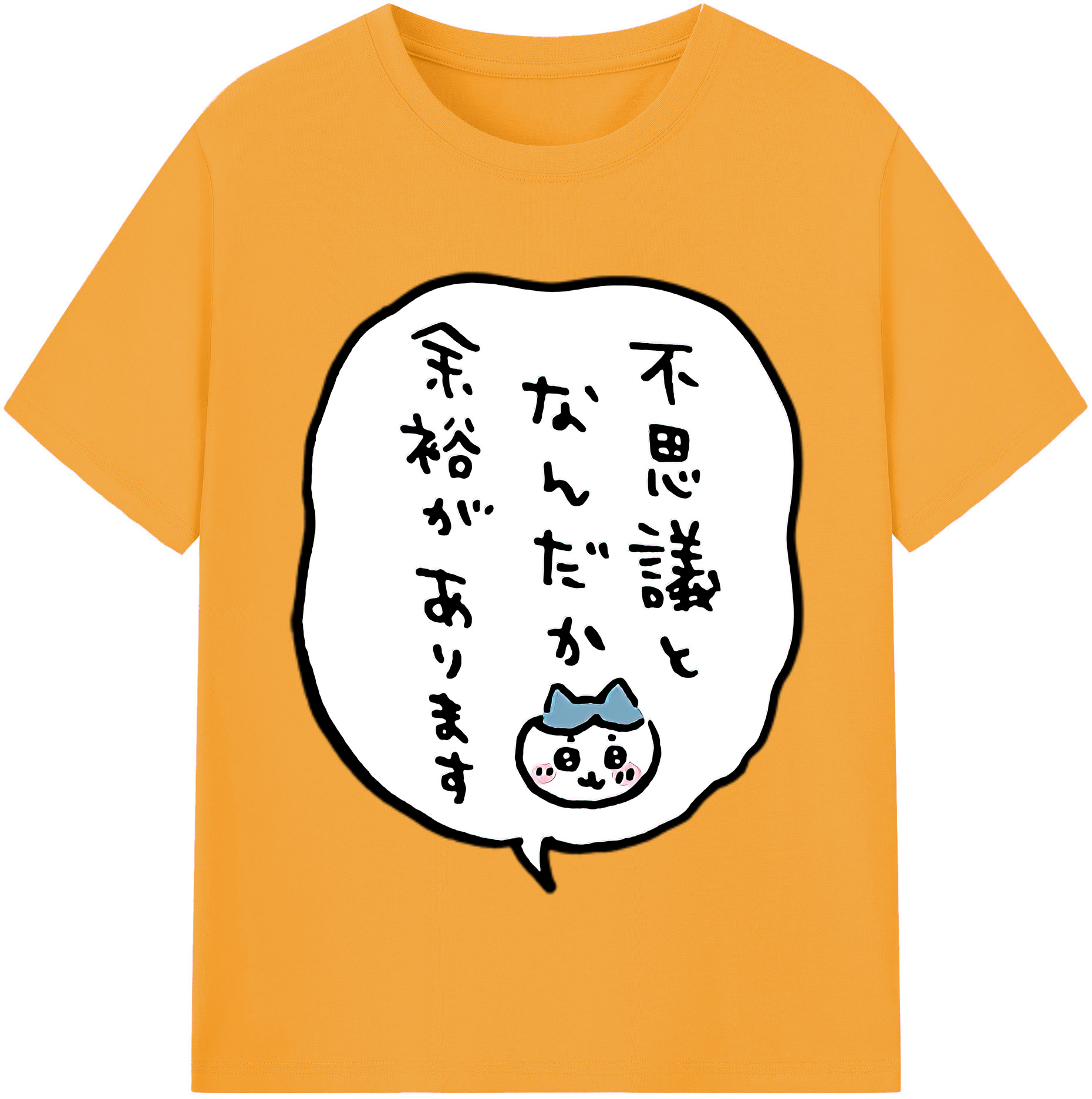 （画像用） ちいかわ ハチワレ Chii-kawa hachiware 綿100％半袖Tシャツ（フロントプリント）