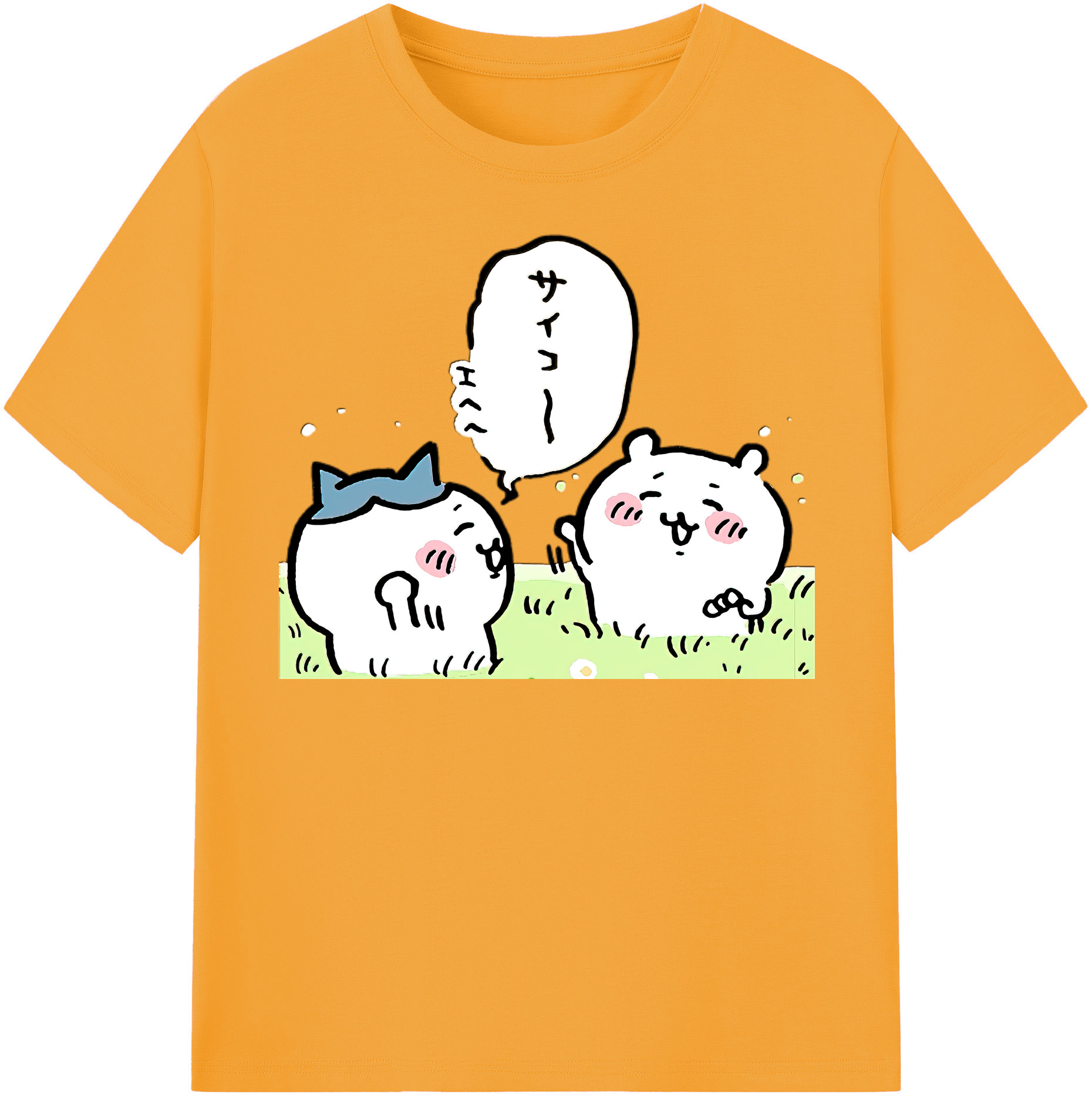 （画像用） ちいかわ ちいかわ Chii-kawa chiikawa 綿100％半袖Tシャツ（フロントプリント）