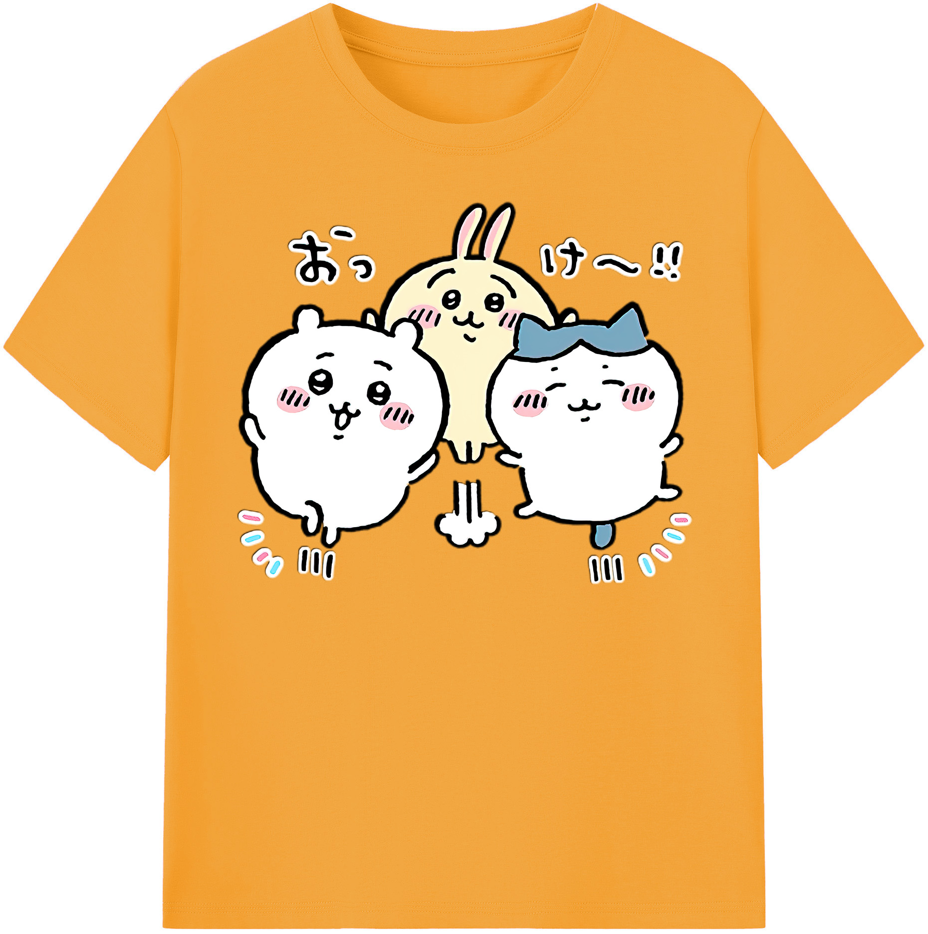（画像用） ちいかわ ちいかわ Chii-kawa chiikawa 綿100％半袖Tシャツ（フロントプリント）