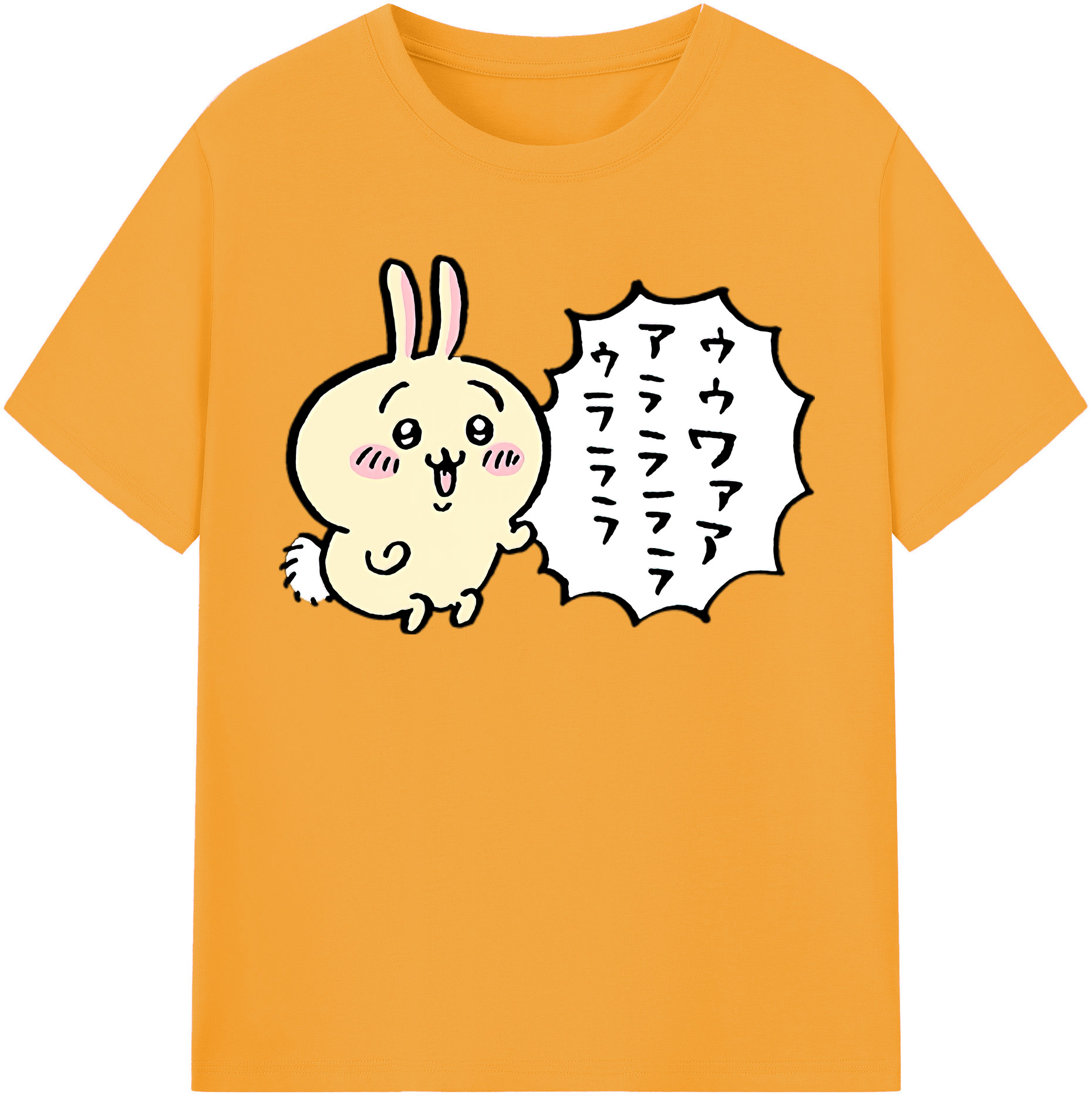 （画像用） ちいかわ うさぎ Chii-kawa usagi 綿100％半袖Tシャツ（フロントプリント）